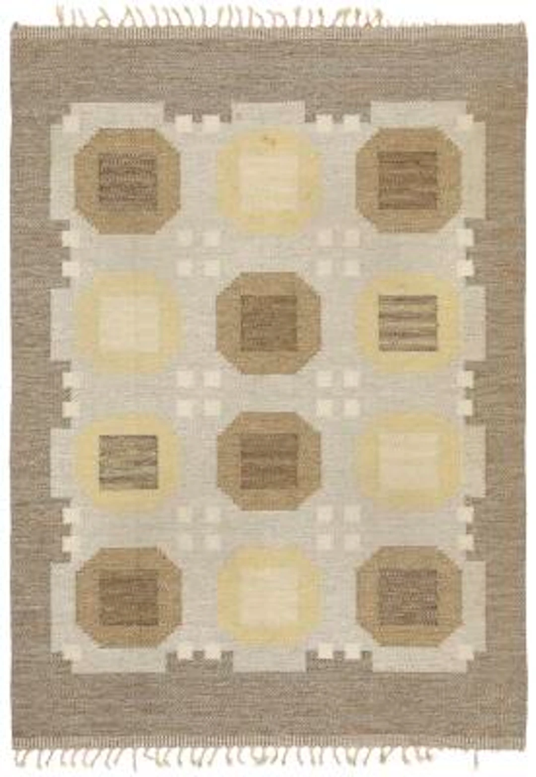 Rakel Carlander: Handwoven wool carpet in "rölakan" flatweave technique.