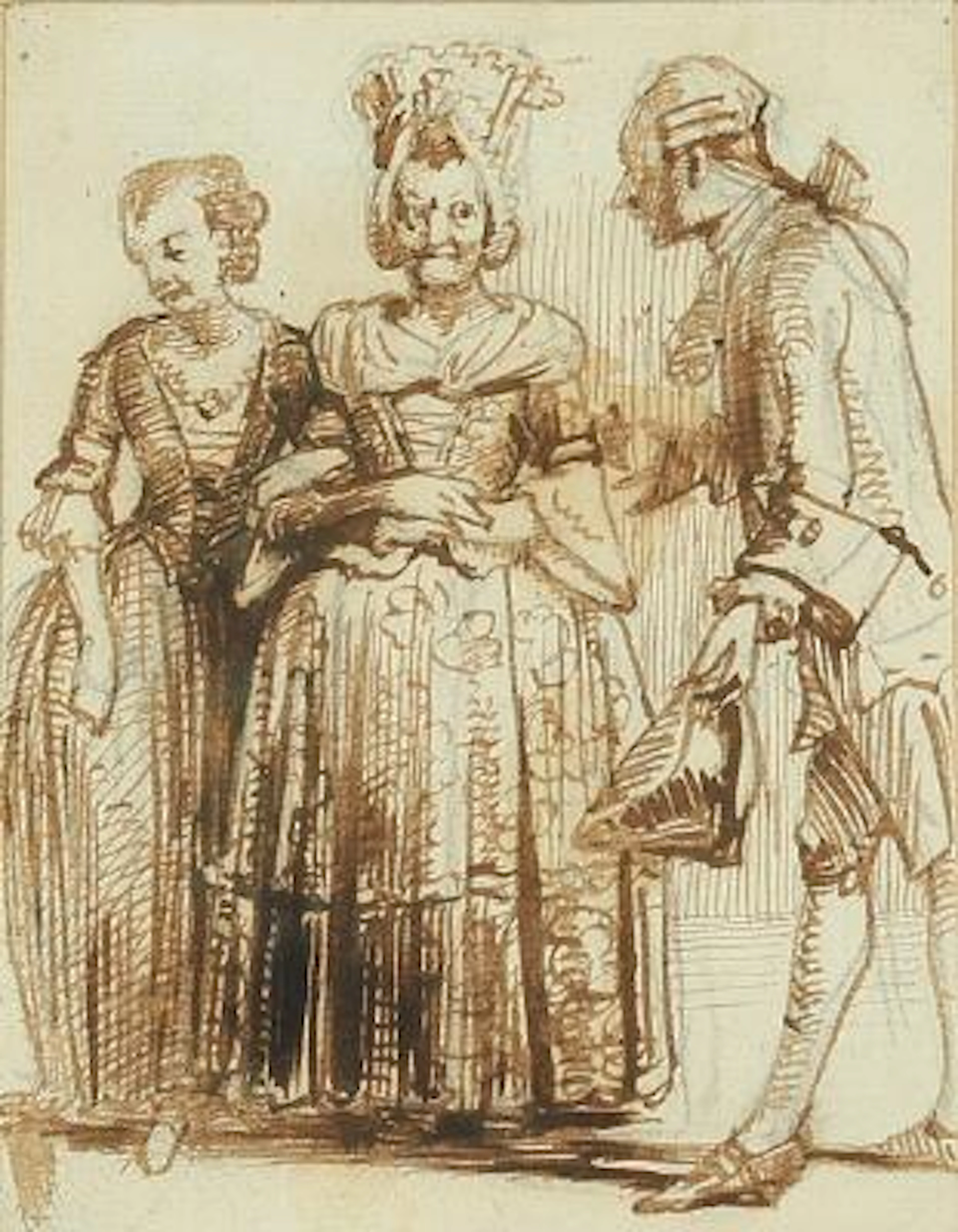 Wilhelm Marstrand: Scene from a comedy by Ludvig Holberg. Unsigned.