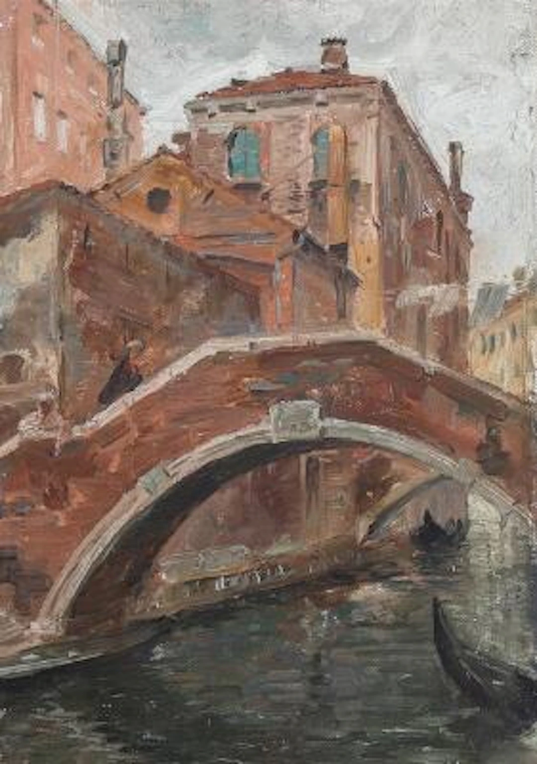Carl Budtz-Møller: Bridge in Venice. Signed with monogram, Venedig