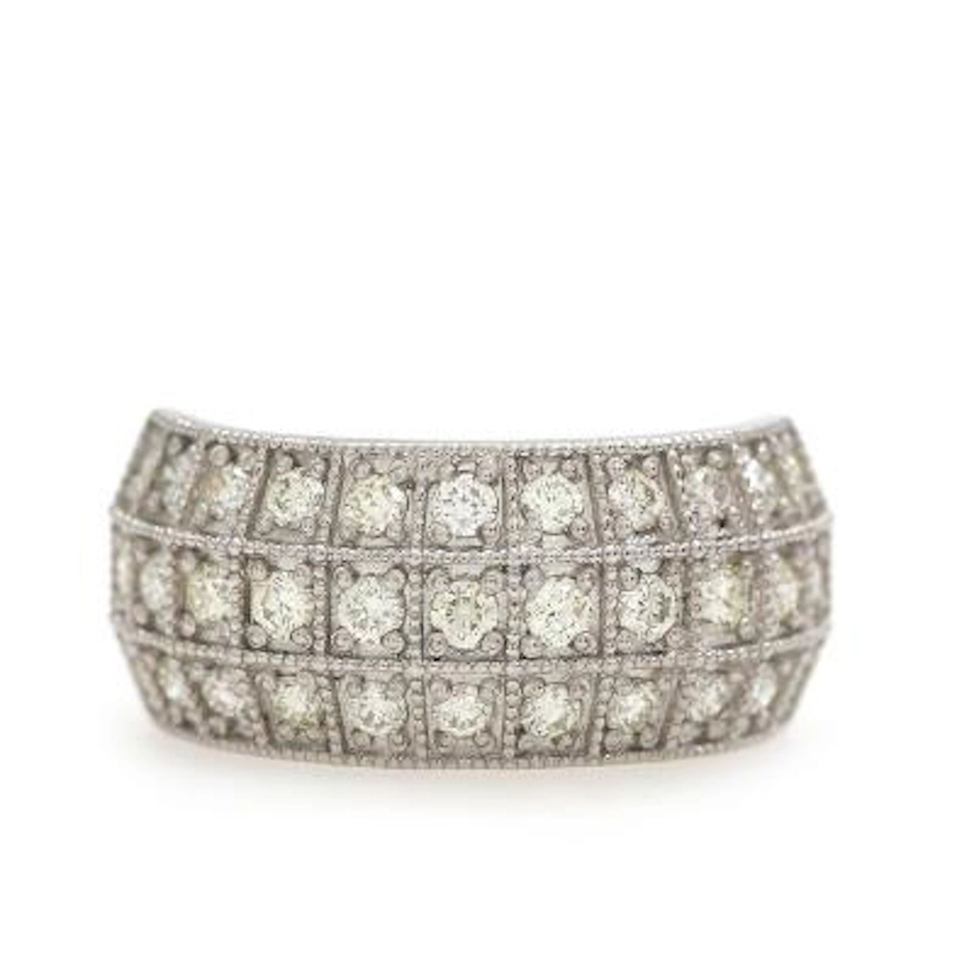A diamond ring set with brilliant-cut diamonds weighing a total of