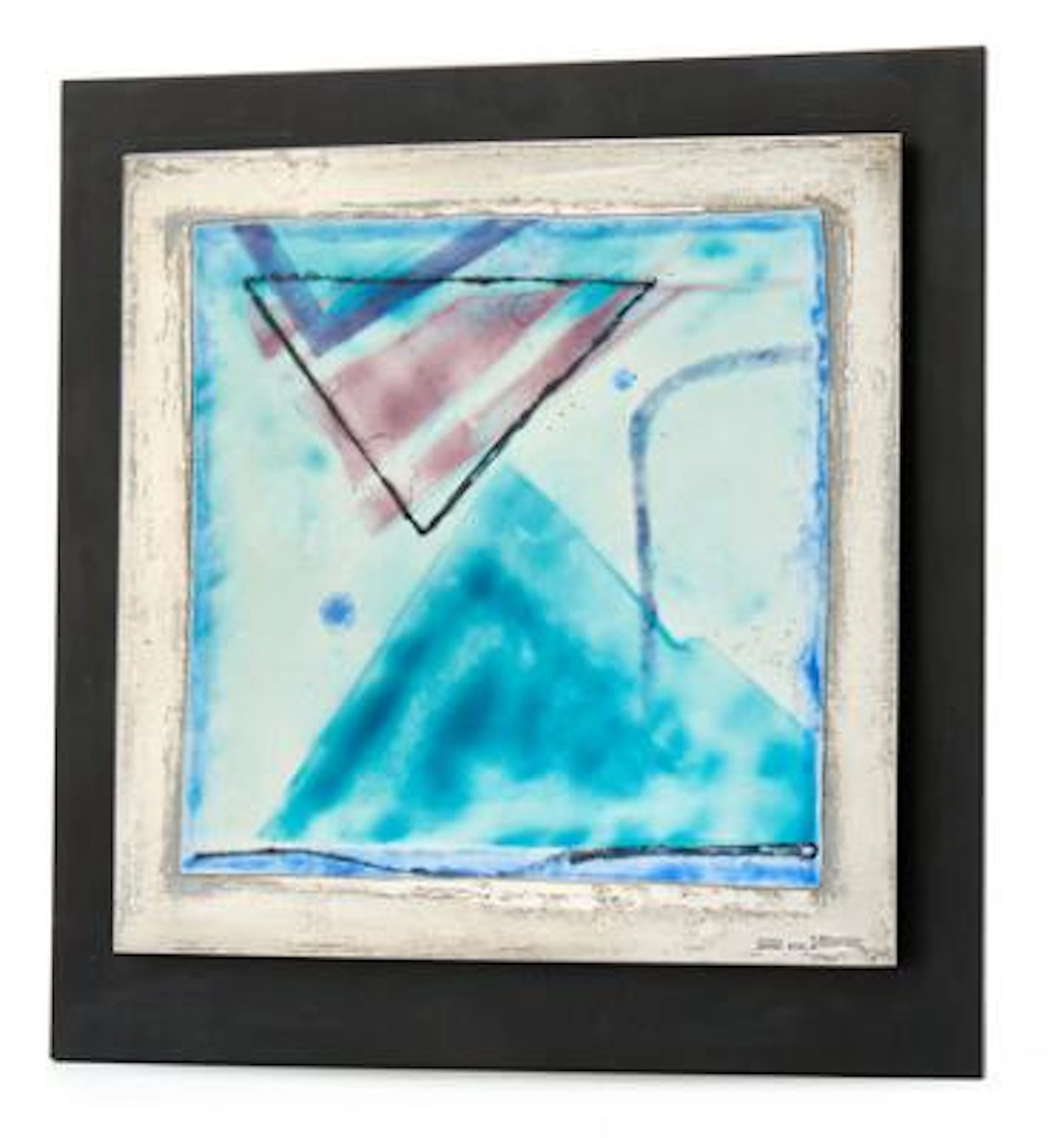 Inger Hanmann: A square sterling silver wall relief with turquoise