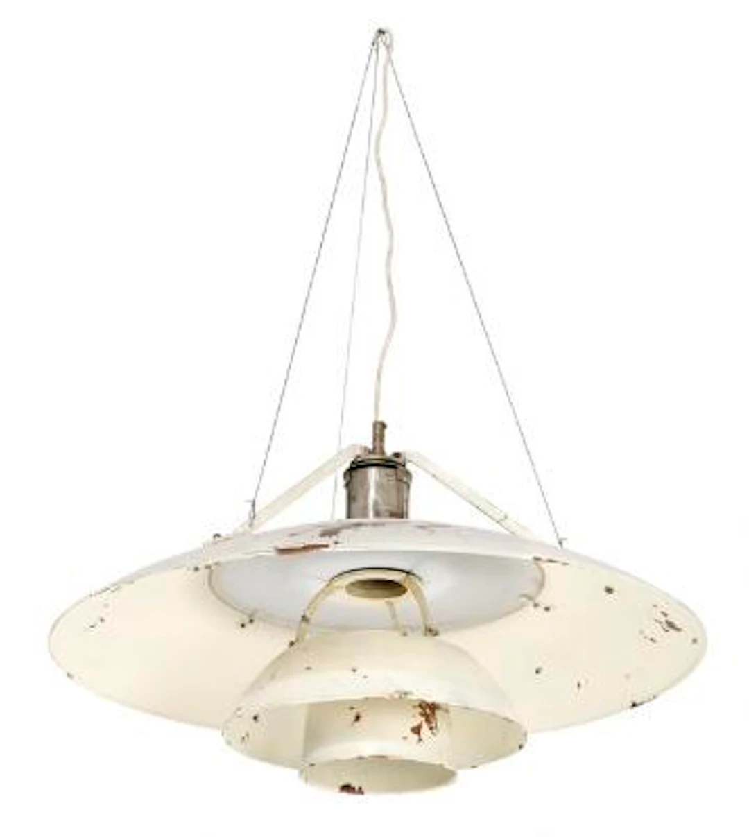 Poul Henningsen: “PH-8/6 The Tennis Lamp”. A rare, large wire mounted