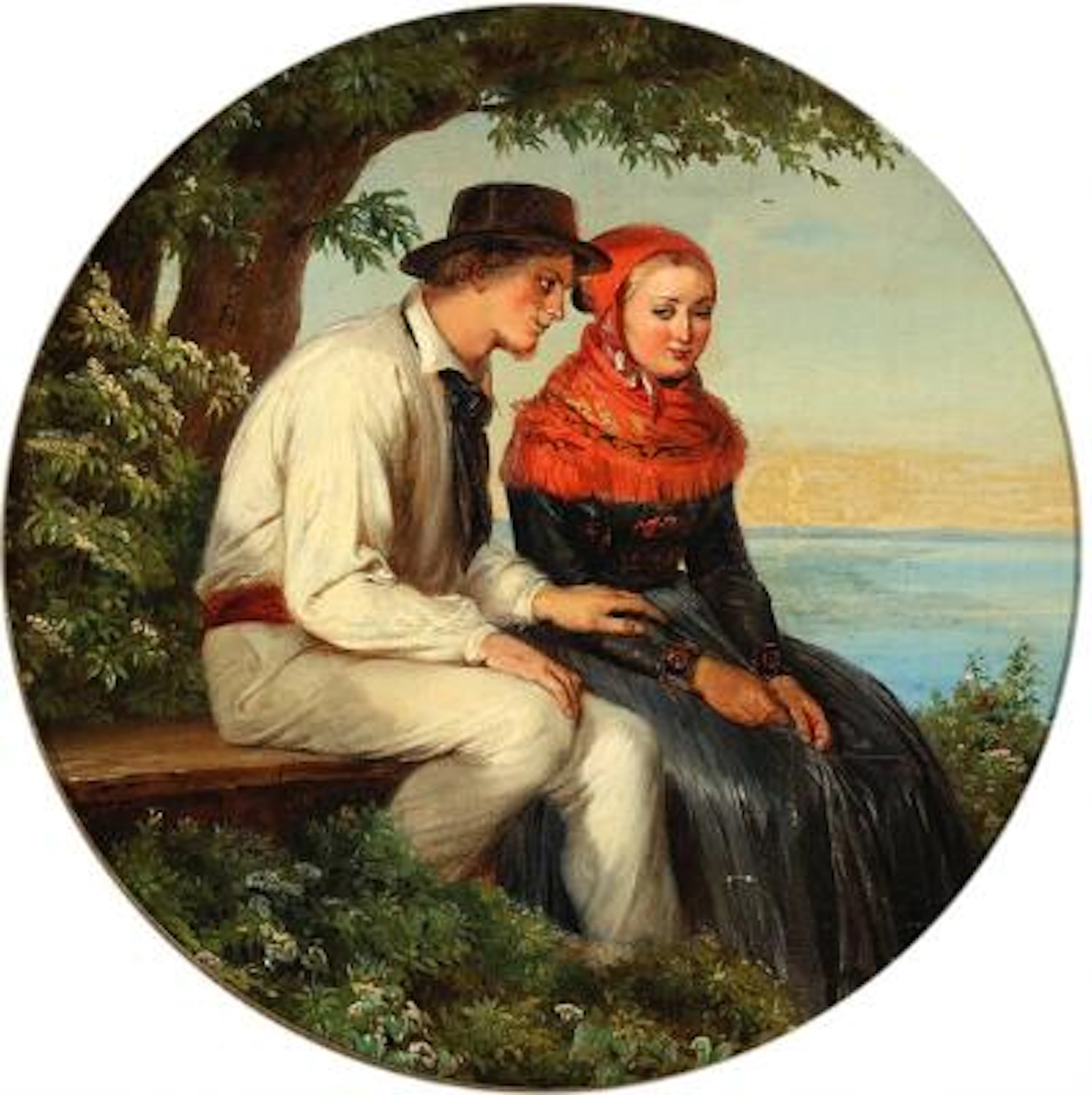 Elisabeth Jerichau Baumann: "Jochum and Lisbeth". Unsigned. Oil on