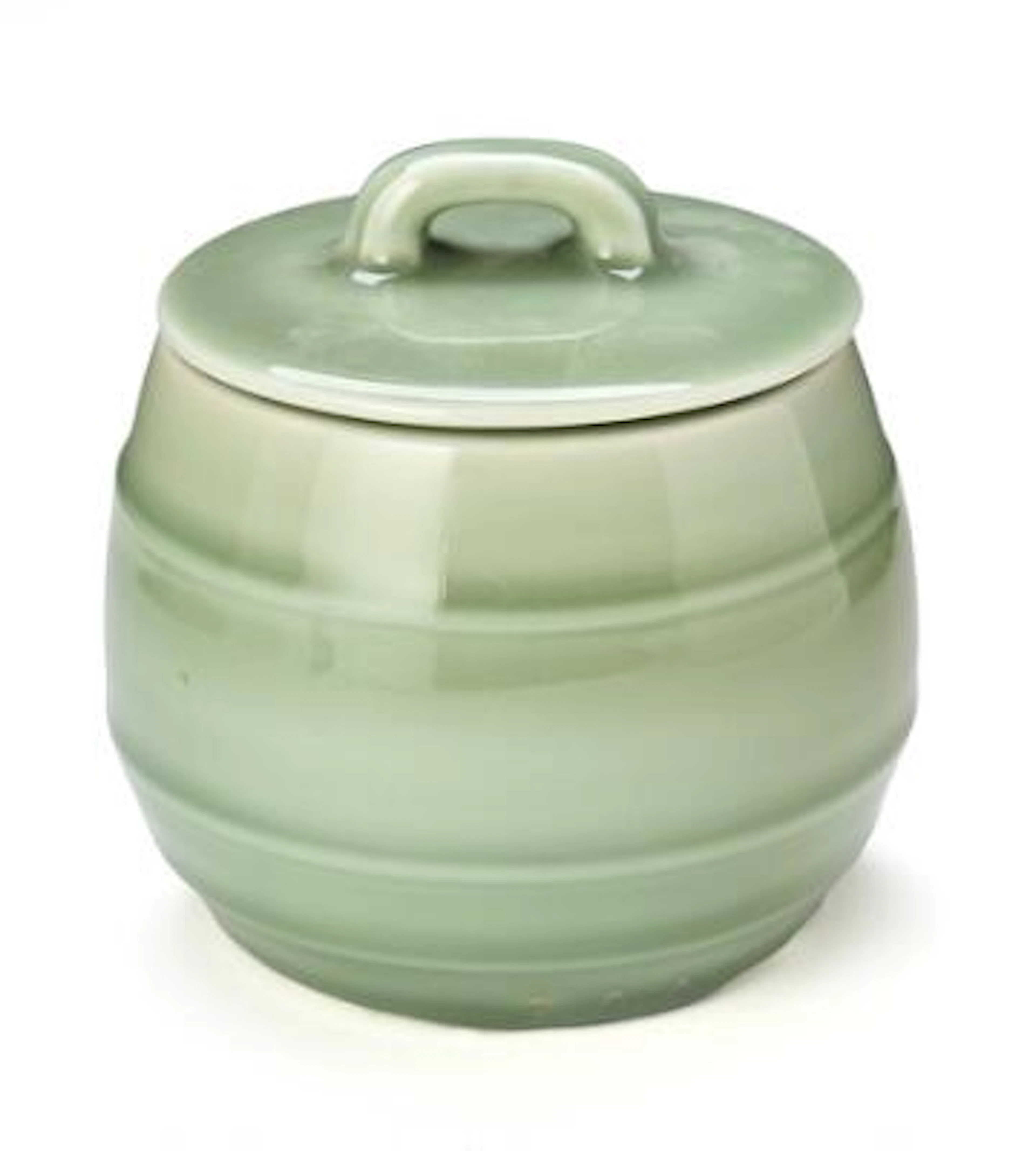 Thorkild Olsen: A stoneware covered jar decorated with celadon glaze.