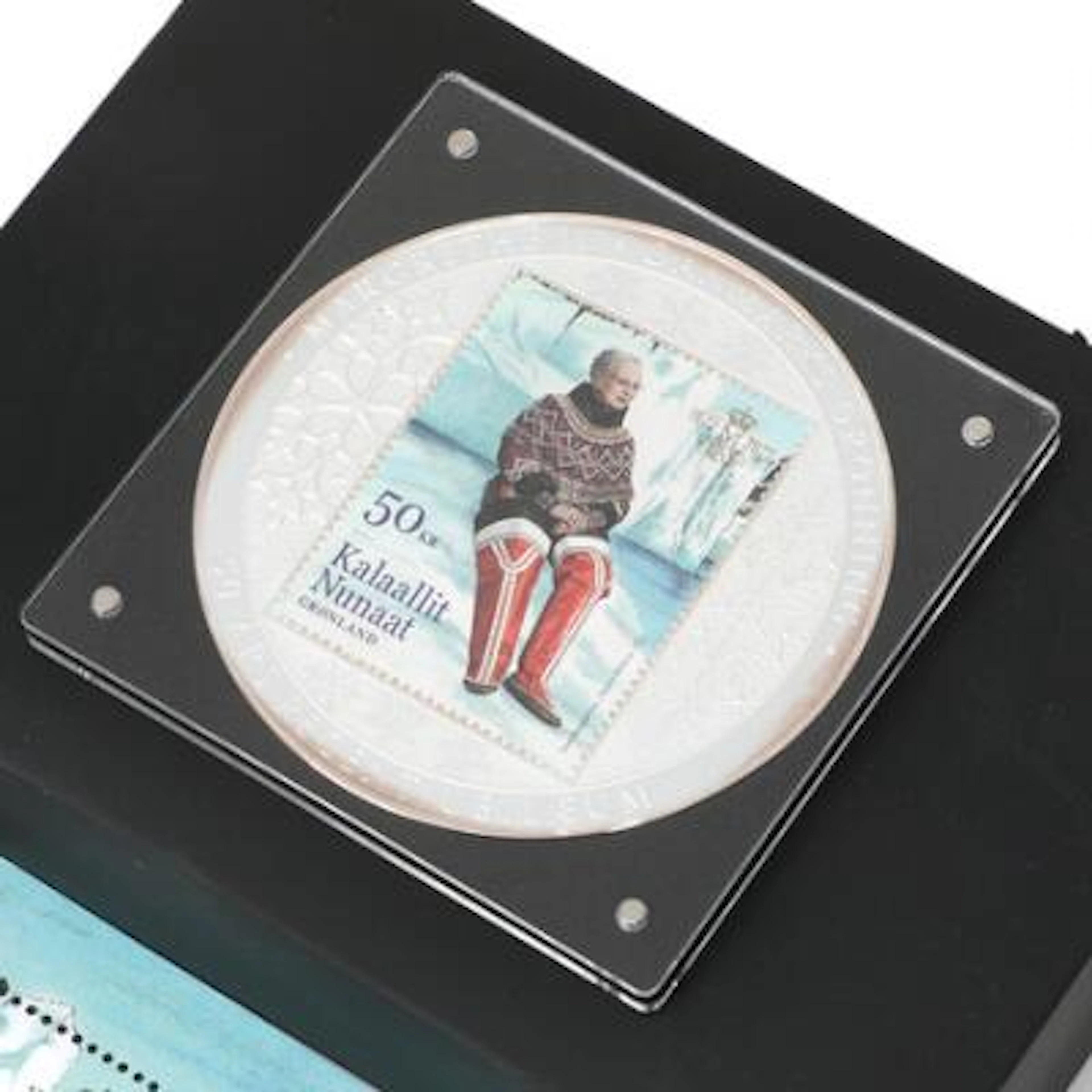 Margrethe II, medal commemorating 50 years of reign, Ag, 80 mm, 100
