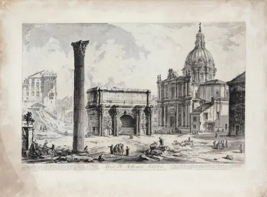 Giovanni Battista Piranesi: The triumphal arc of Septimius Severus.