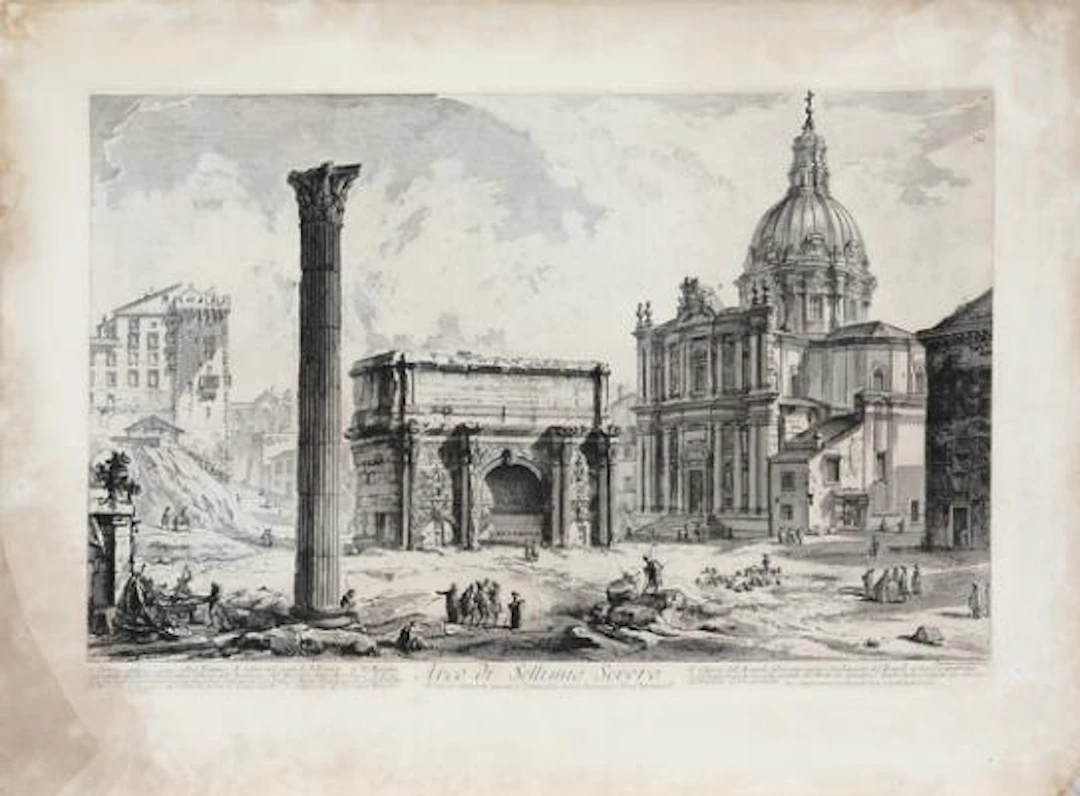 Giovanni Battista Piranesi: The triumphal arc of Septimius Severus.