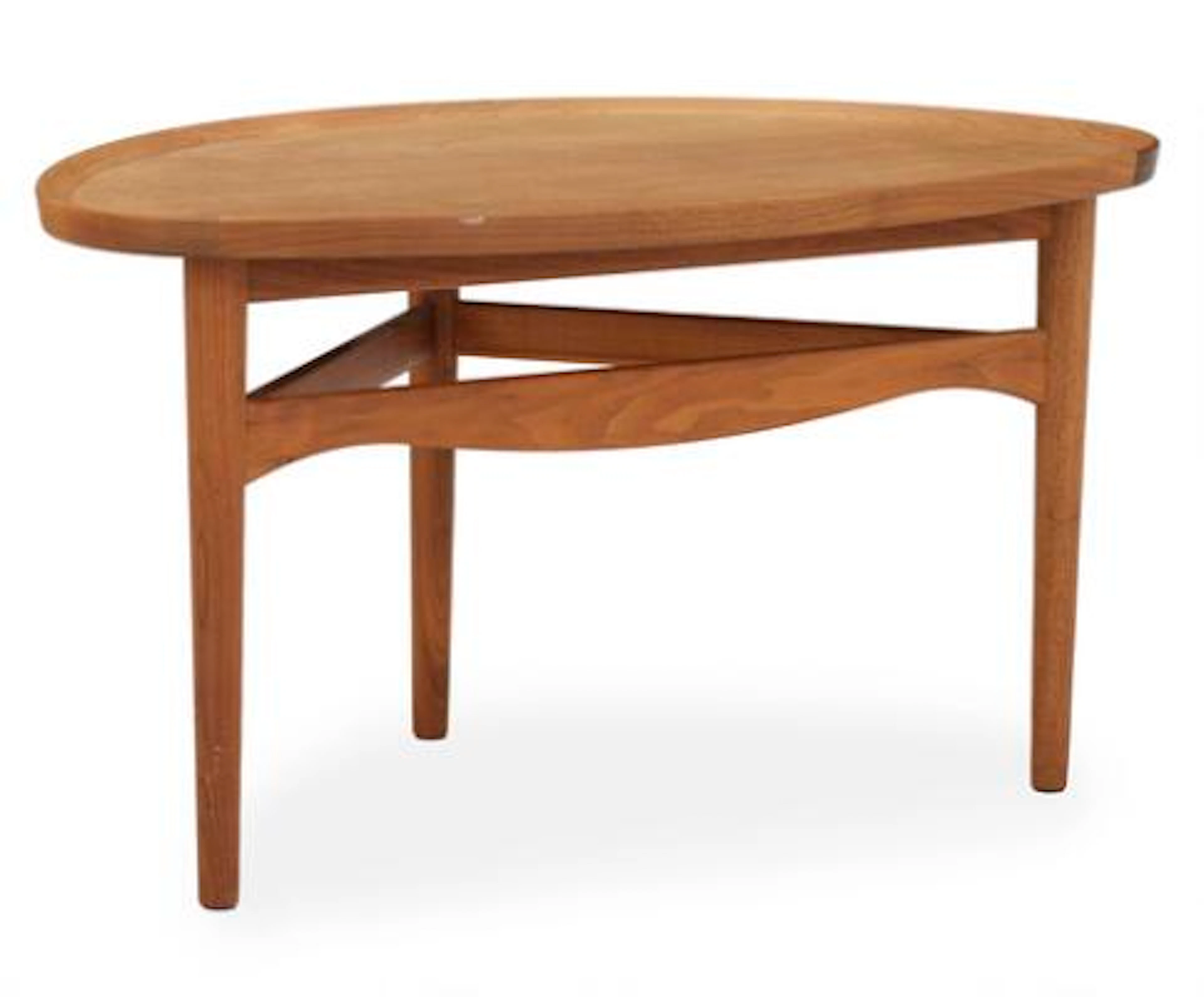 Finn Juhl: “Eye Table”. Teak wood coffee table. Top with raised edge.