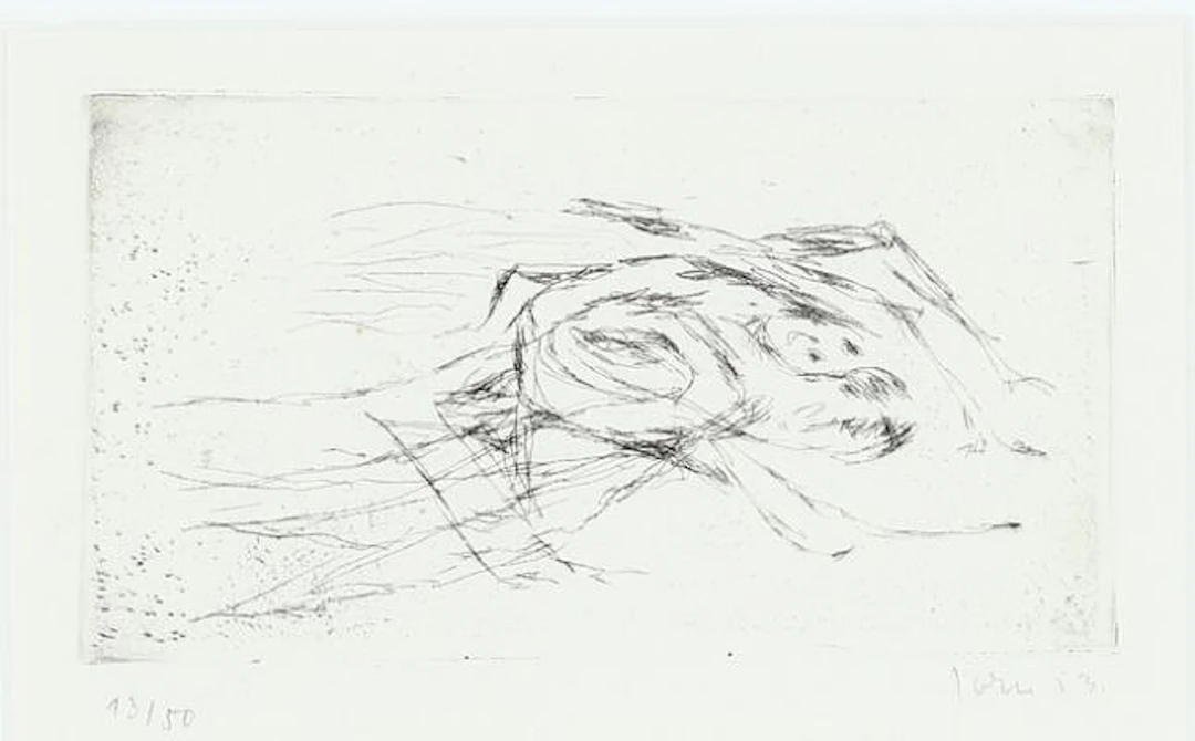 Asger Jorn: Composition from "Schweizer Suite". Signed Jorn 53, 13/50.