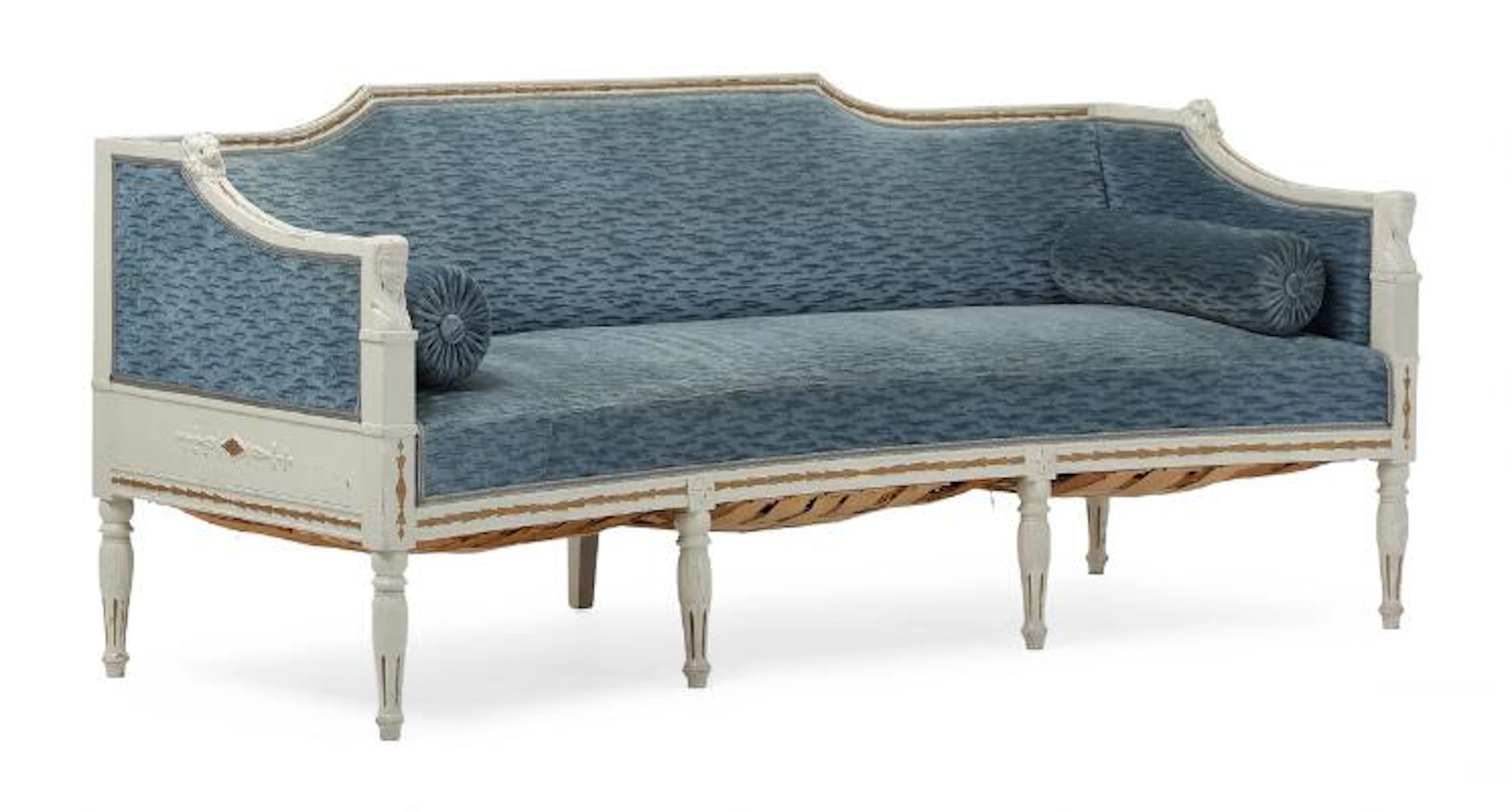 Swedish sofa. Late Gustavian style, c. 1900. H. 86 cm. W. 198 cm.