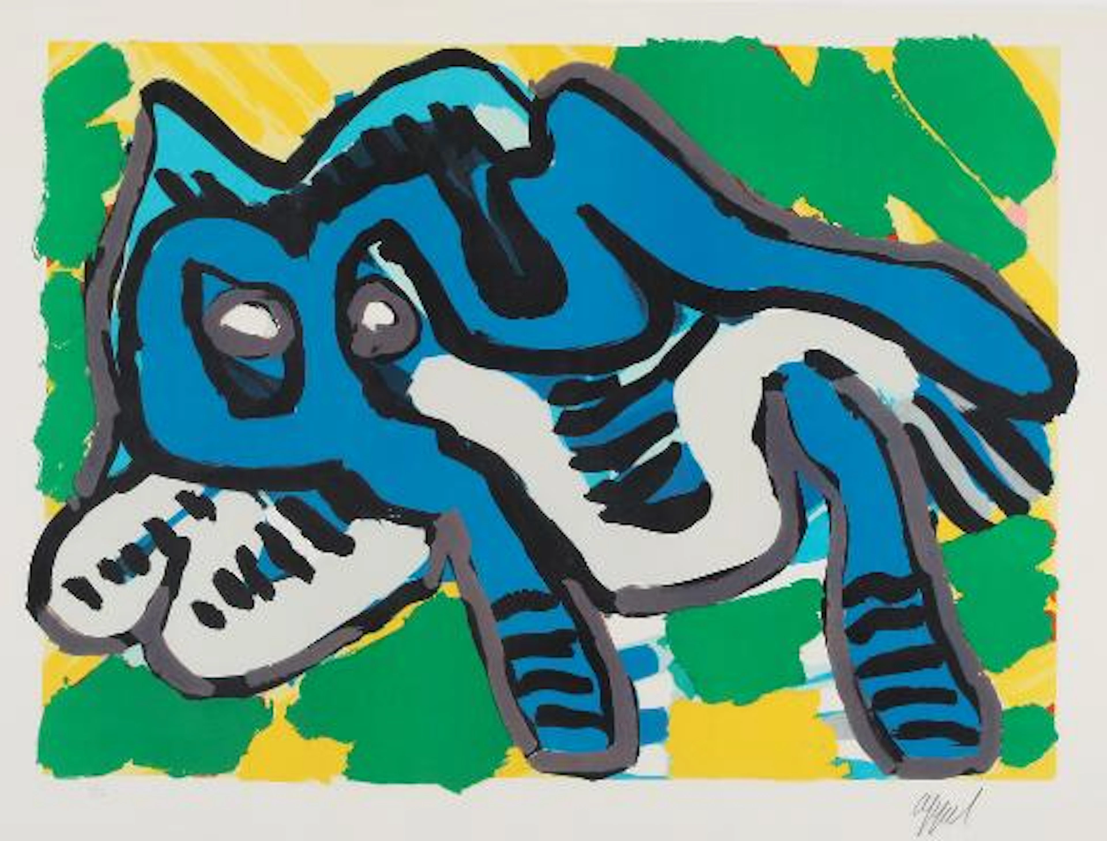 Karel Appel: "Après-midi d'un singe". Signed Appel, 1/85. Lithograph