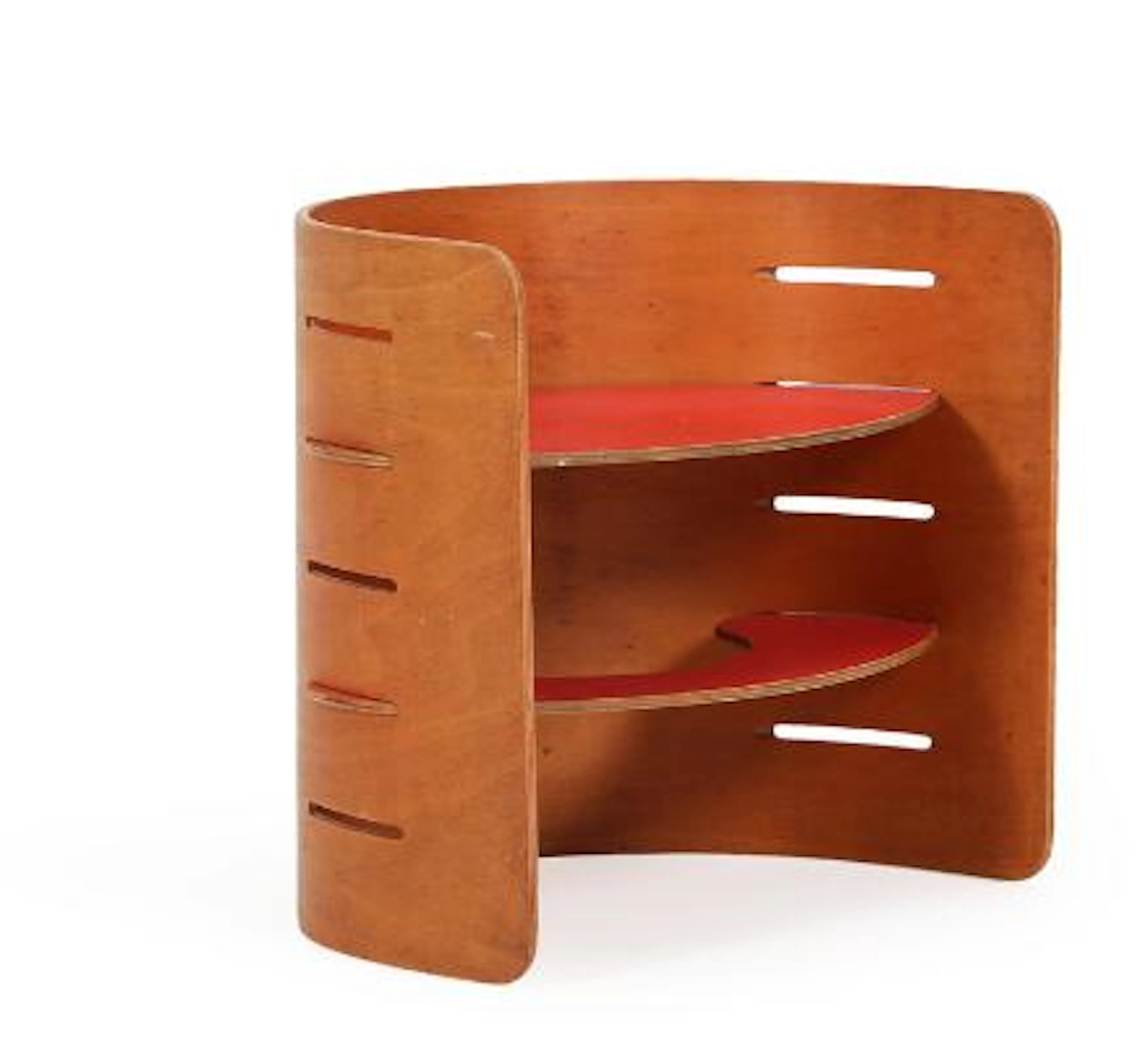 Kristian S. Vedel: A laminated beech children's chair with red painted