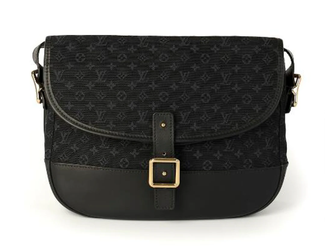 Louis Vuitton: A "Berangere" bag of dark blue Mini Lin monogram canvas