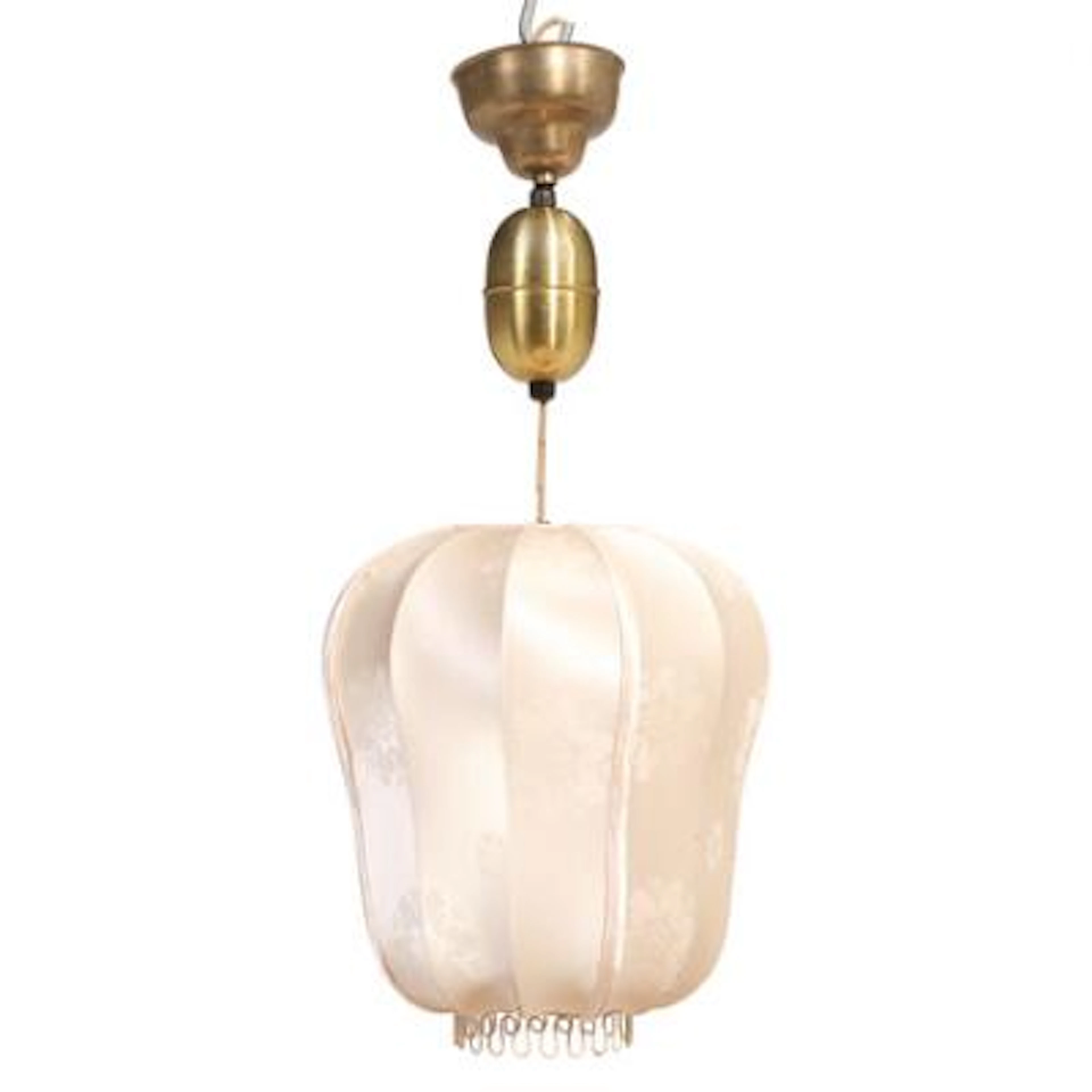 Swedish design: Pendant in metal and brass with pulley function. Shade