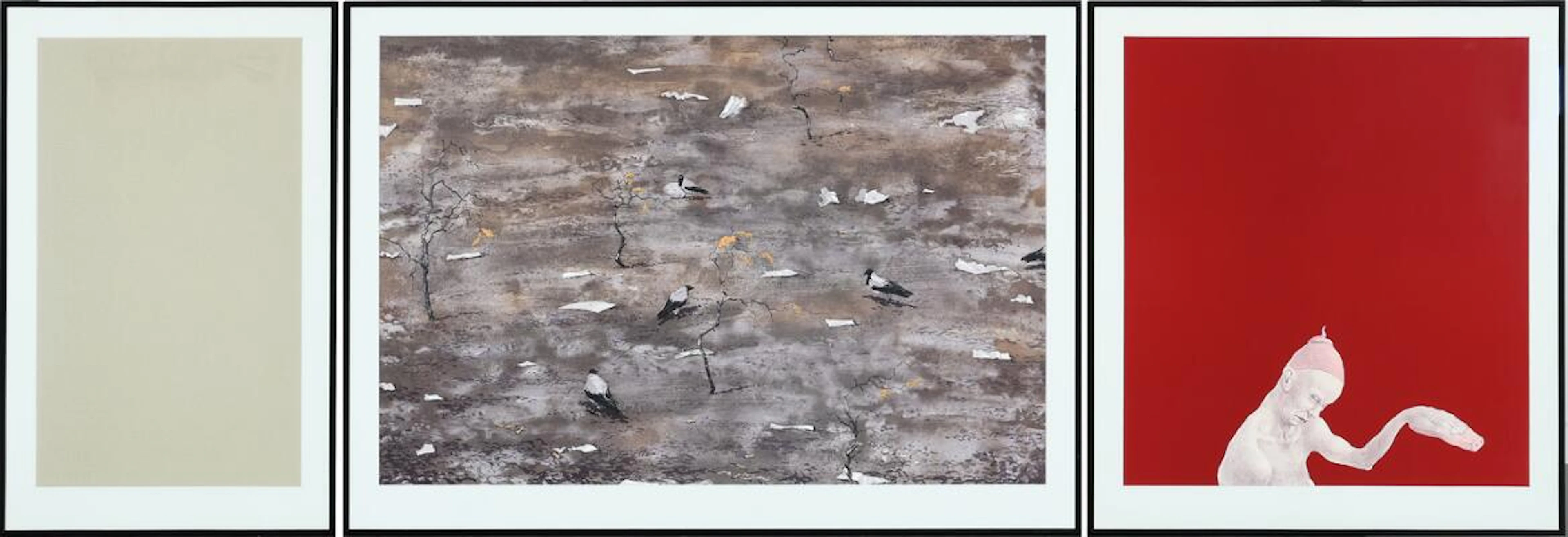 Michael Kvium: “Wasteland”. Signed Kvium 08, 14/90. Lithograph in