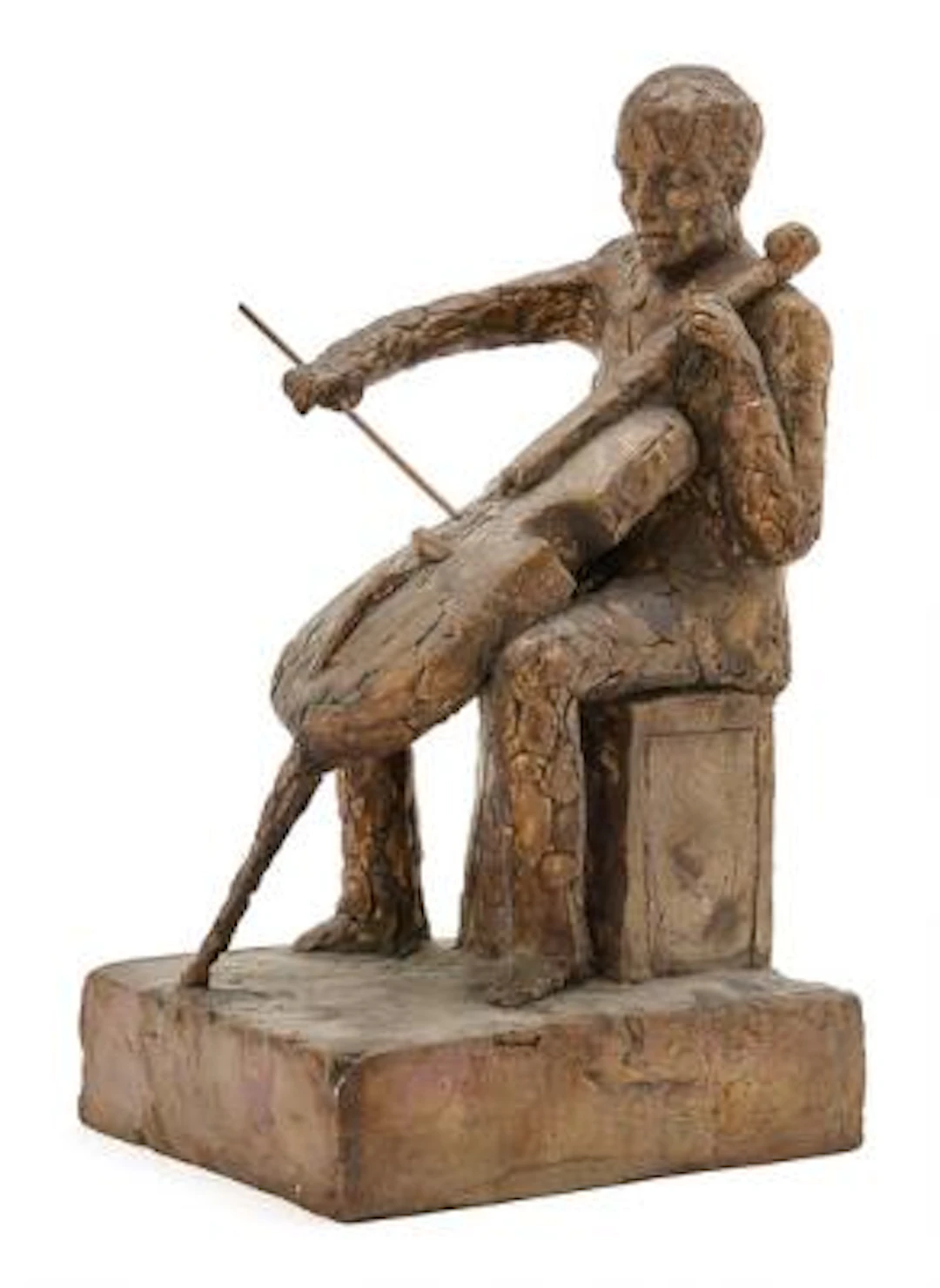 Hanne Varming: Cello player. Signed HV 2008, 16/20. Bronze. H. 31