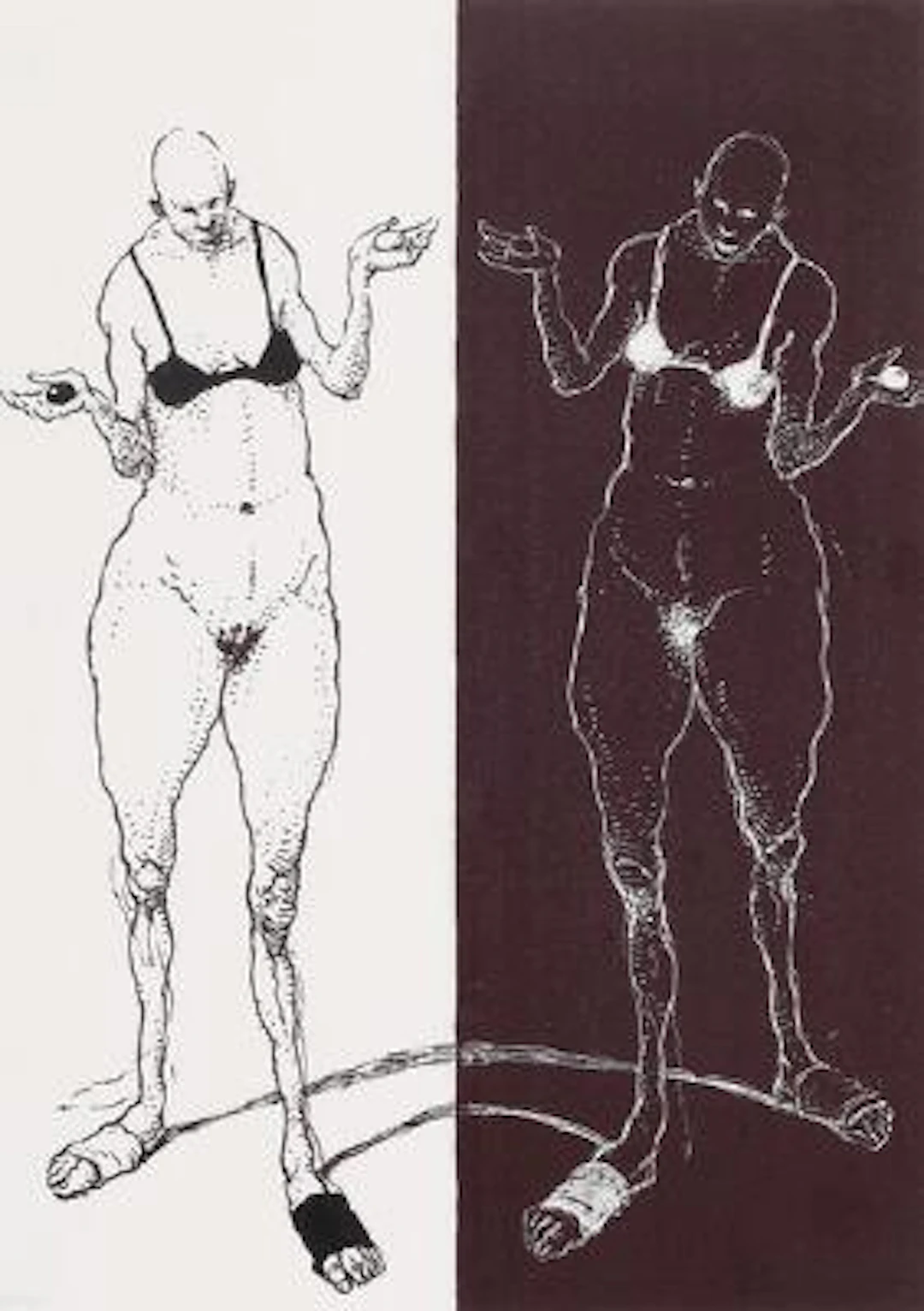 Michael Kvium: “Pos./neg. prints IV”, 1997. Signed Kvium, 27/100.