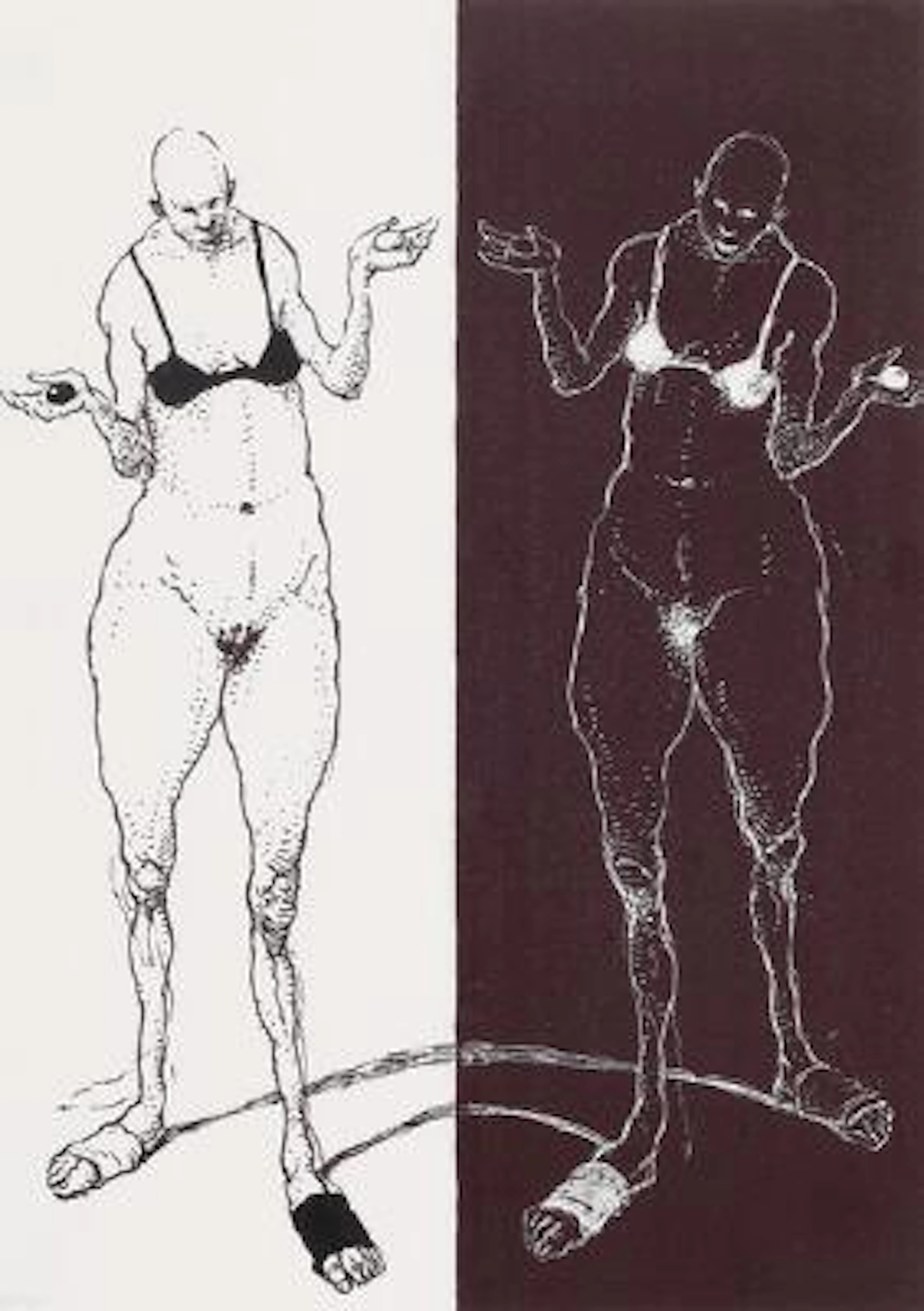 Michael Kvium: “Pos./neg. prints IV”, 1997. Signed Kvium, 27/100.