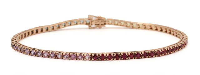 A sapphire bracelet set with numerous circular-cut multicolour sapphires
