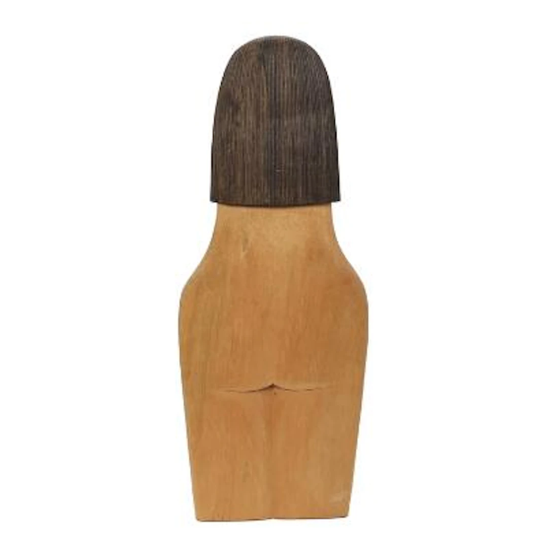 Jacob Hermann: Woman seen from behind. Signed monogram. A carved rubberwood