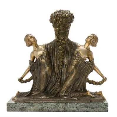 J.P. Guirande, after: An Art Deco partly silvered bronze sculpture