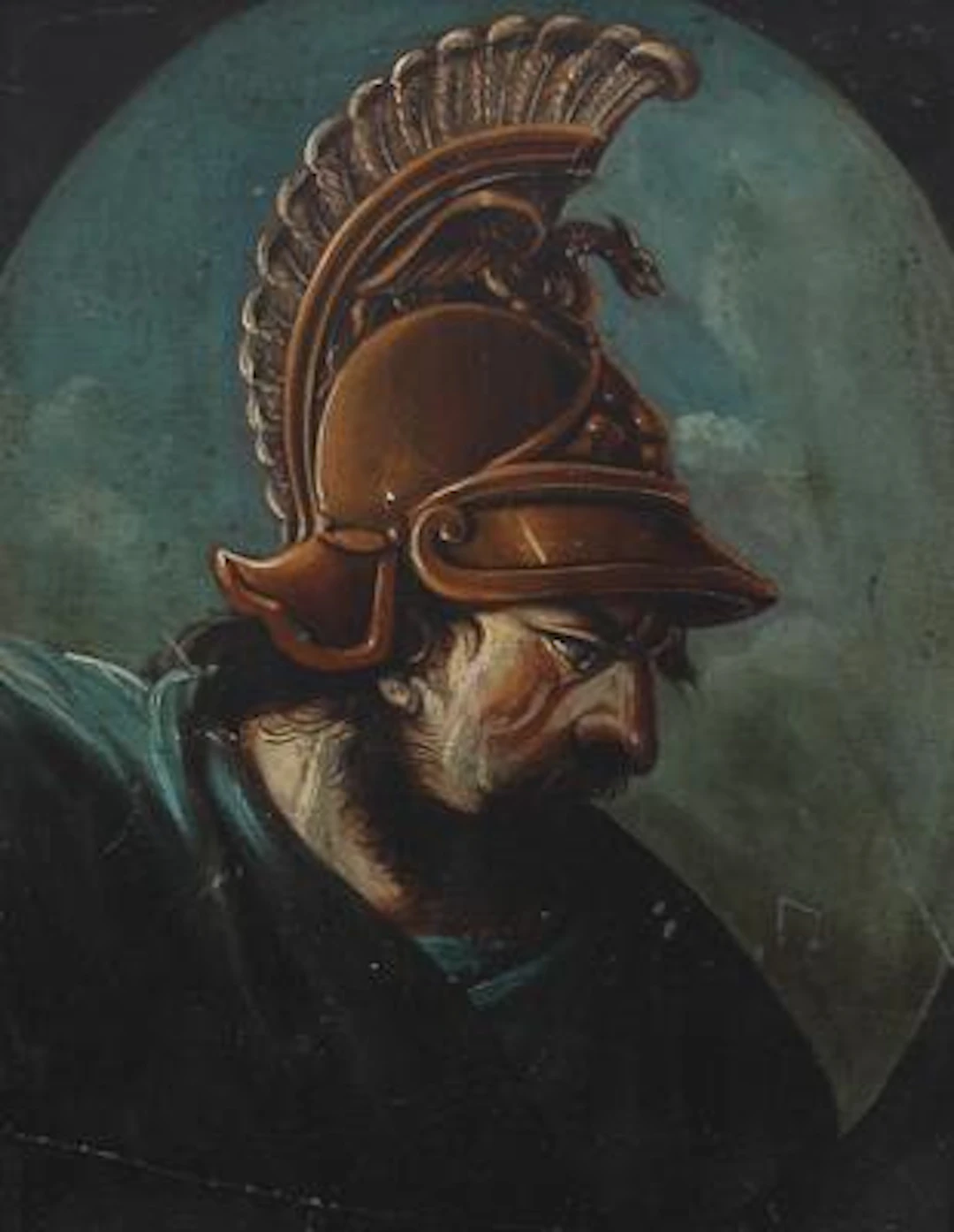 Jan van Buken: Portrait of a warrior. Unsigned. Inscribed on the reverse