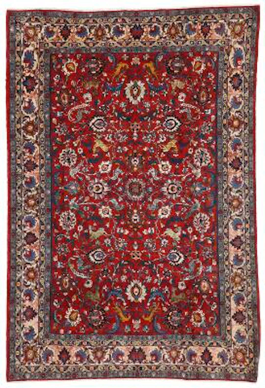 A Tehran carpet, Persia. All over design of palmettes, rosettes, foliage