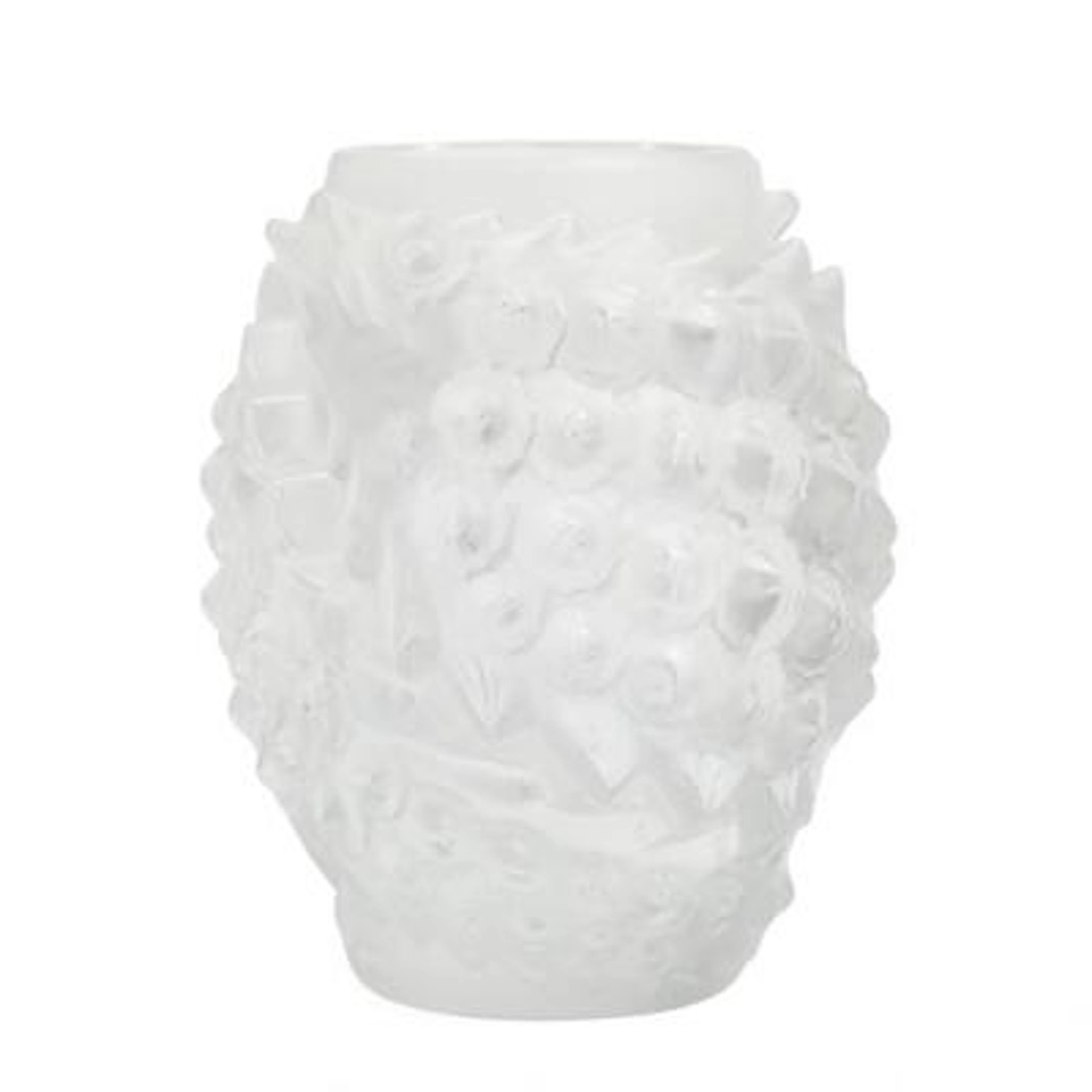 Marc Lalique: "Martigues". A partly frosted crystal vase with fish.
