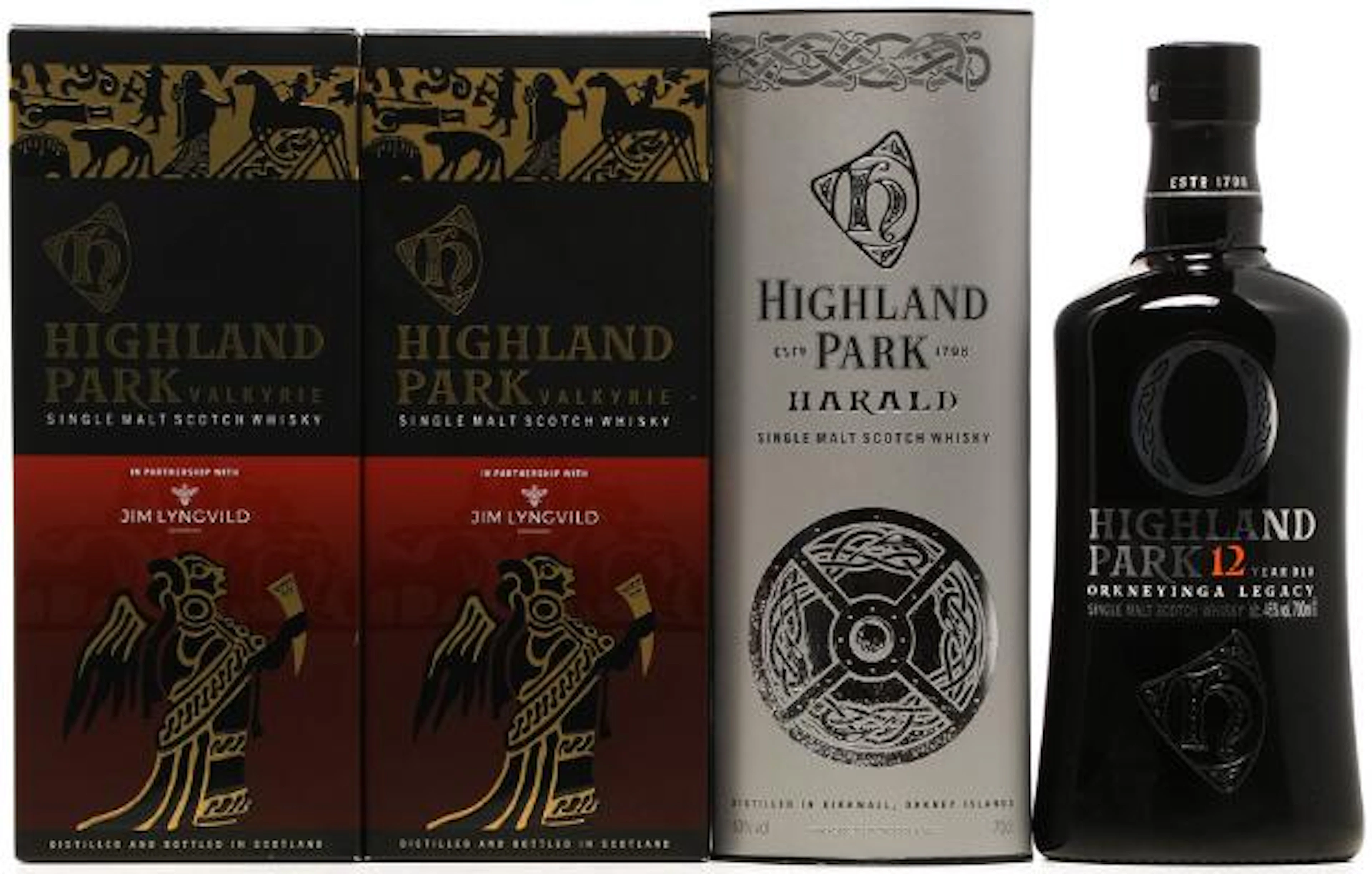 2 bts. Highland Park "Valkyrie", Single Malt Scotch Whisky A (hf/in).