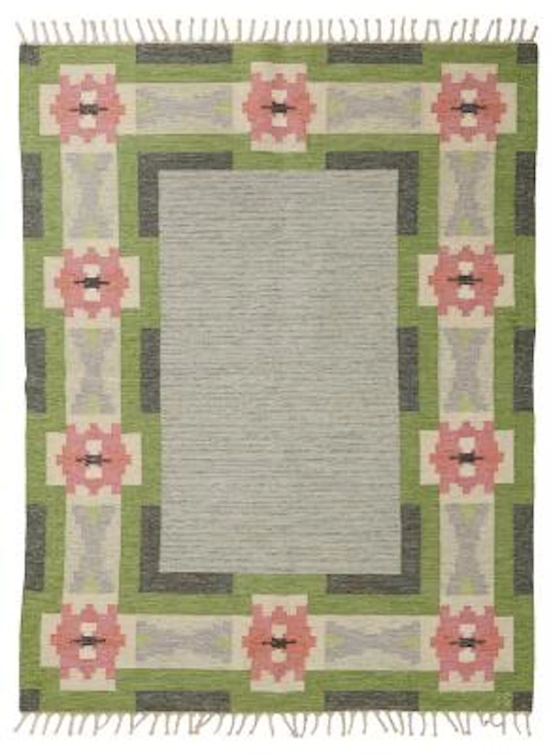 Ingegerd Silow: Wool carpet in "rölakan" flatweave technique. Geometric