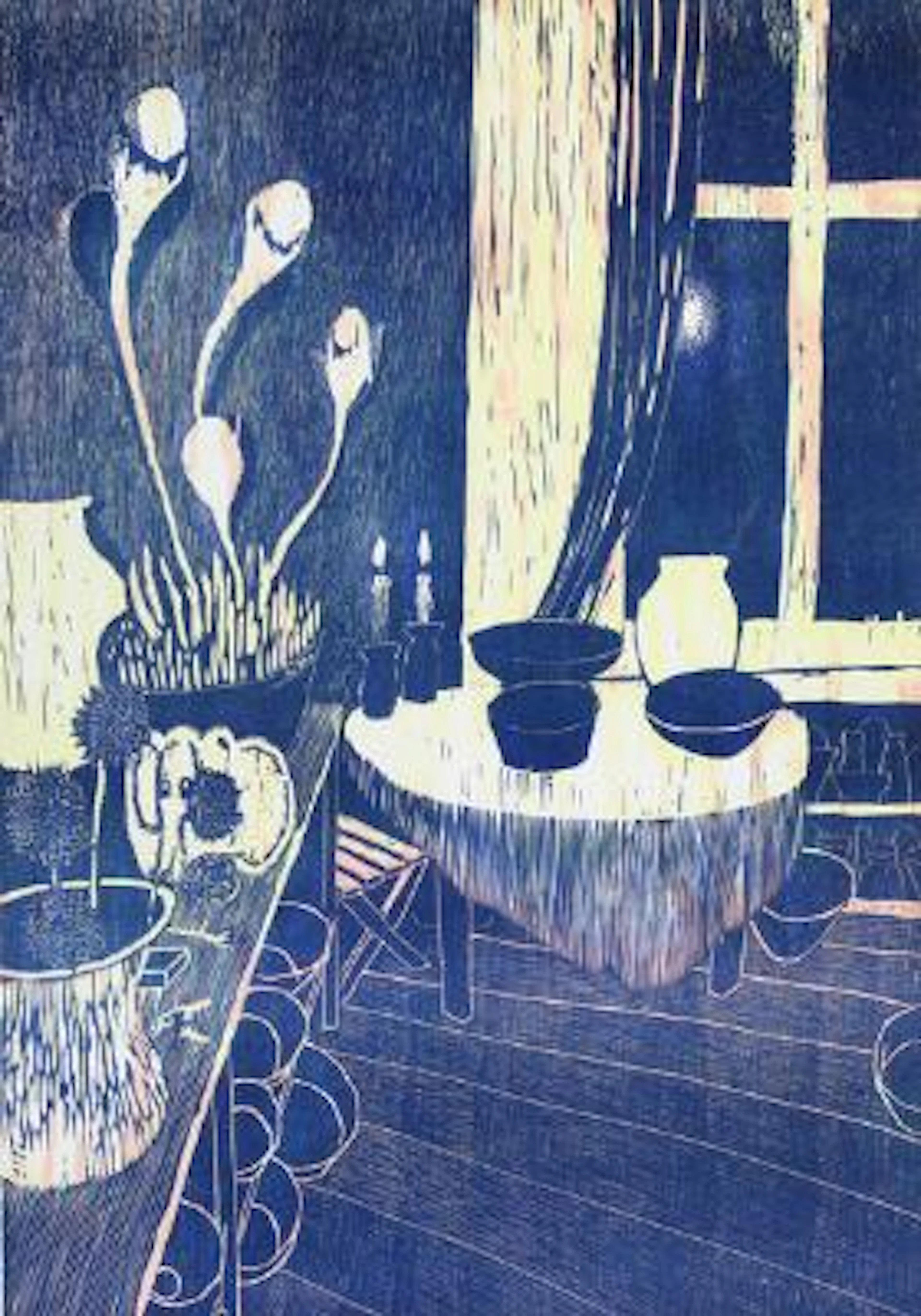 Morten Schelde: Untitled Signed Schelde 18, 17/18. Woodcut in colours.