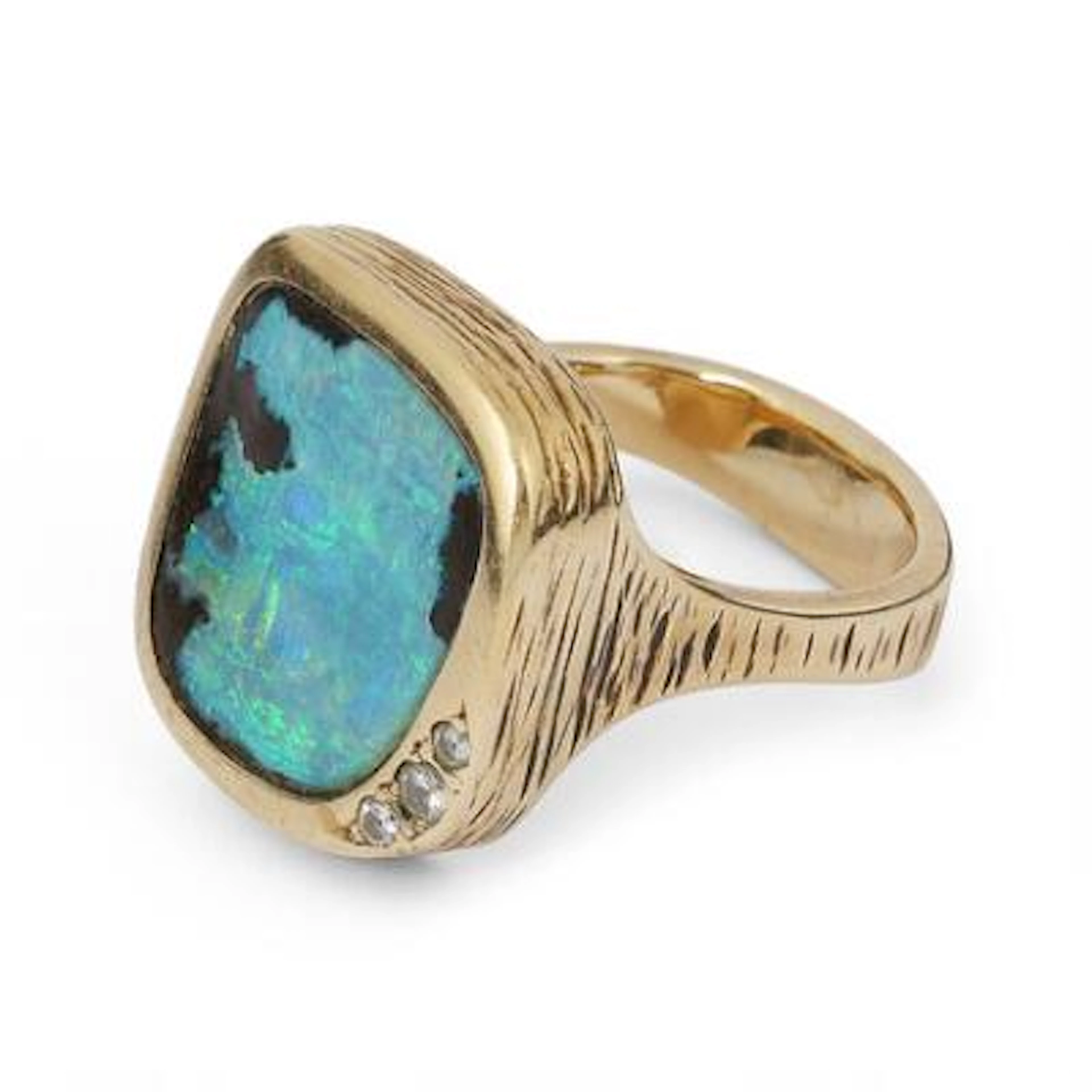 Ole Lynggaard: An opal and diamond ring set with an opal and three
