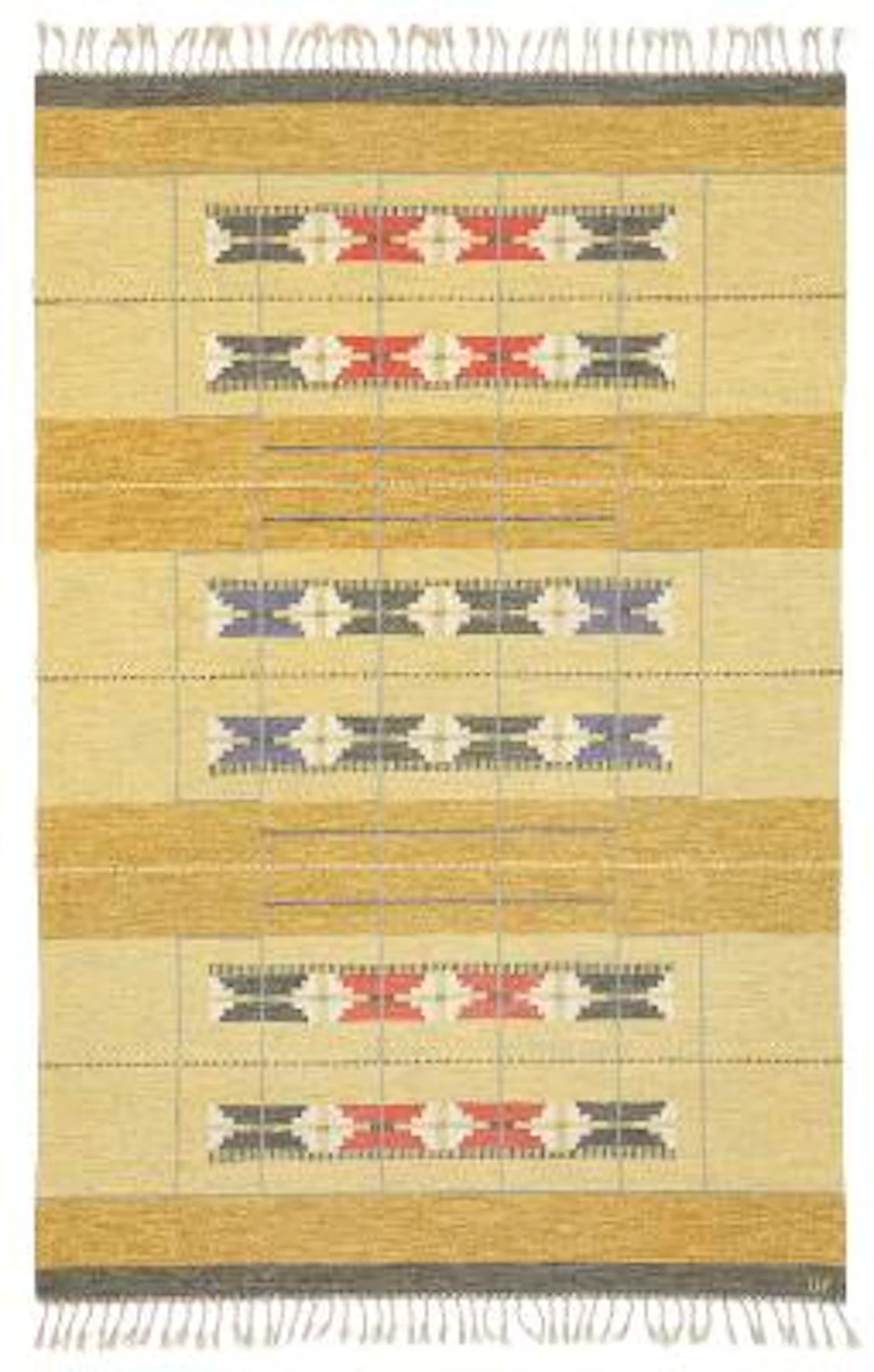 Ulla Parkdal: Handwoven wool carpet in "rölakan" flatweave technique.