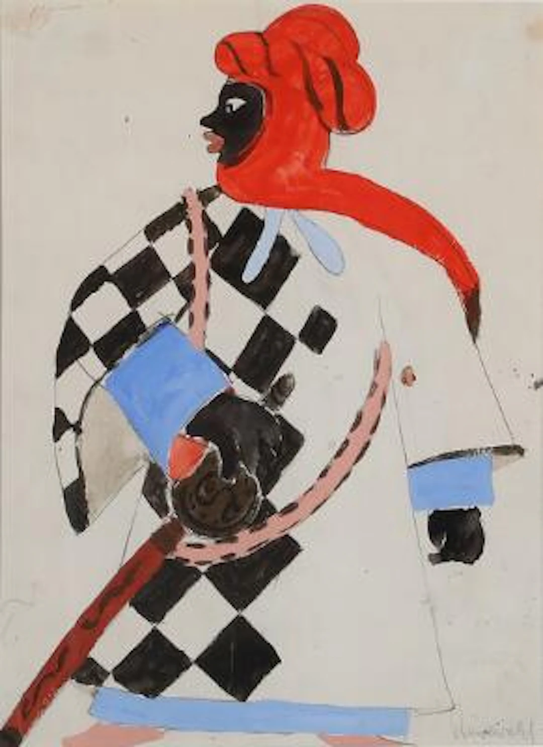 Isaac Grünewald: Costume sketch for "Othello". Signed. Watercolour