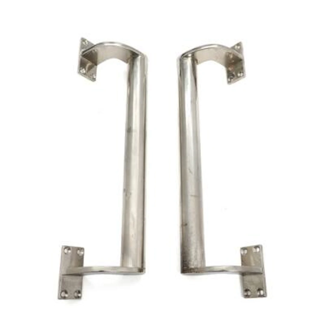 Danish design: Pair of Art Deco door handles in nickel-plated brass.