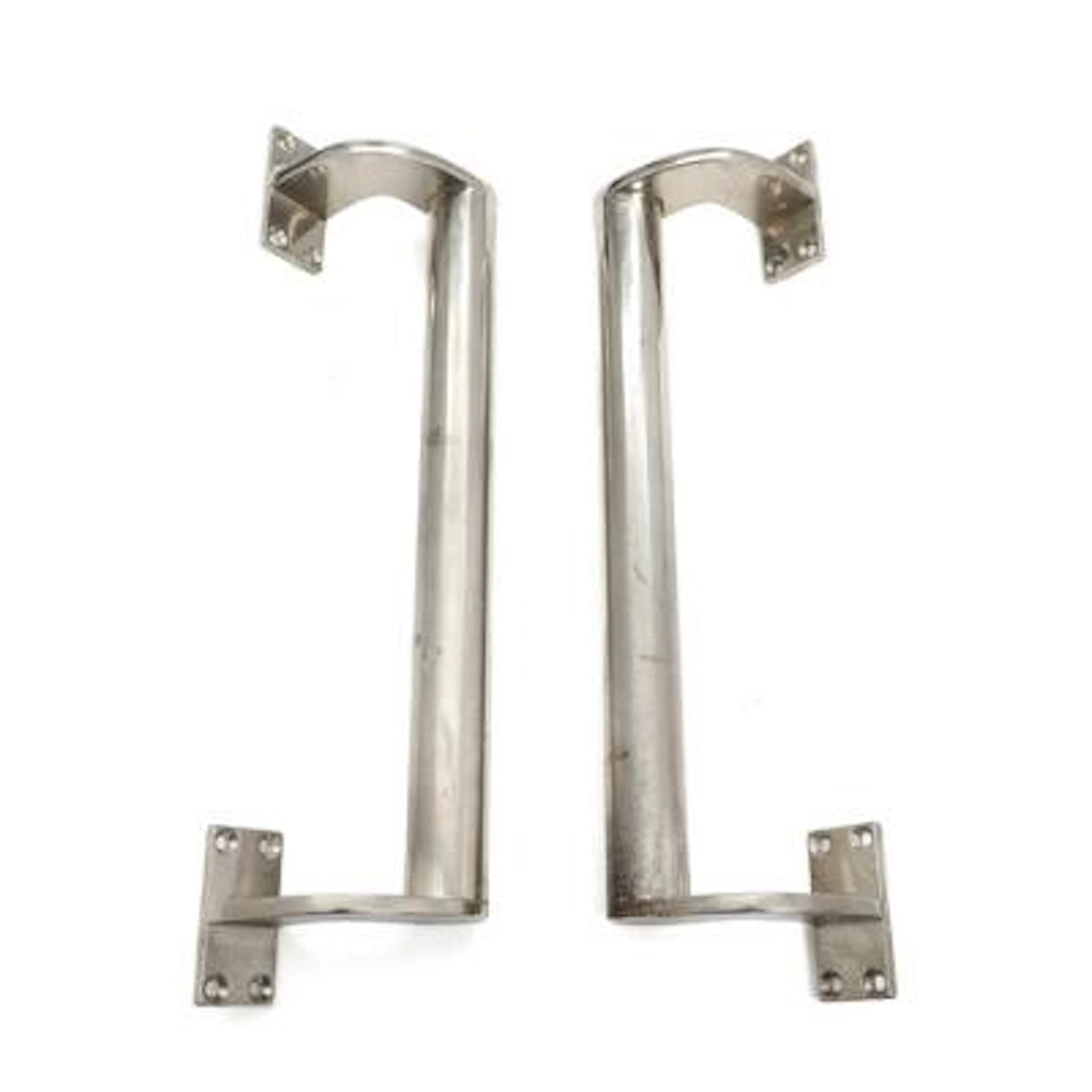 Danish design: Pair of Art Deco door handles in nickel-plated brass.