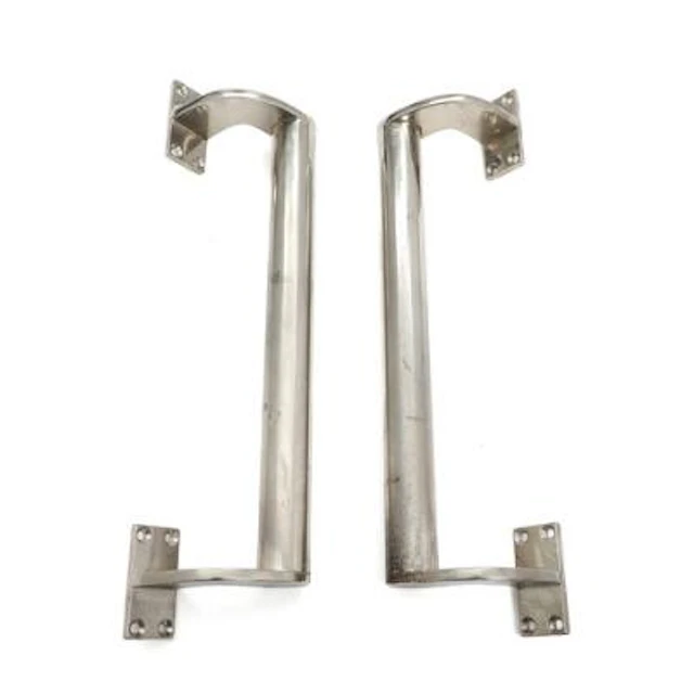 Danish design: Pair of Art Deco door handles in nickel-plated brass.