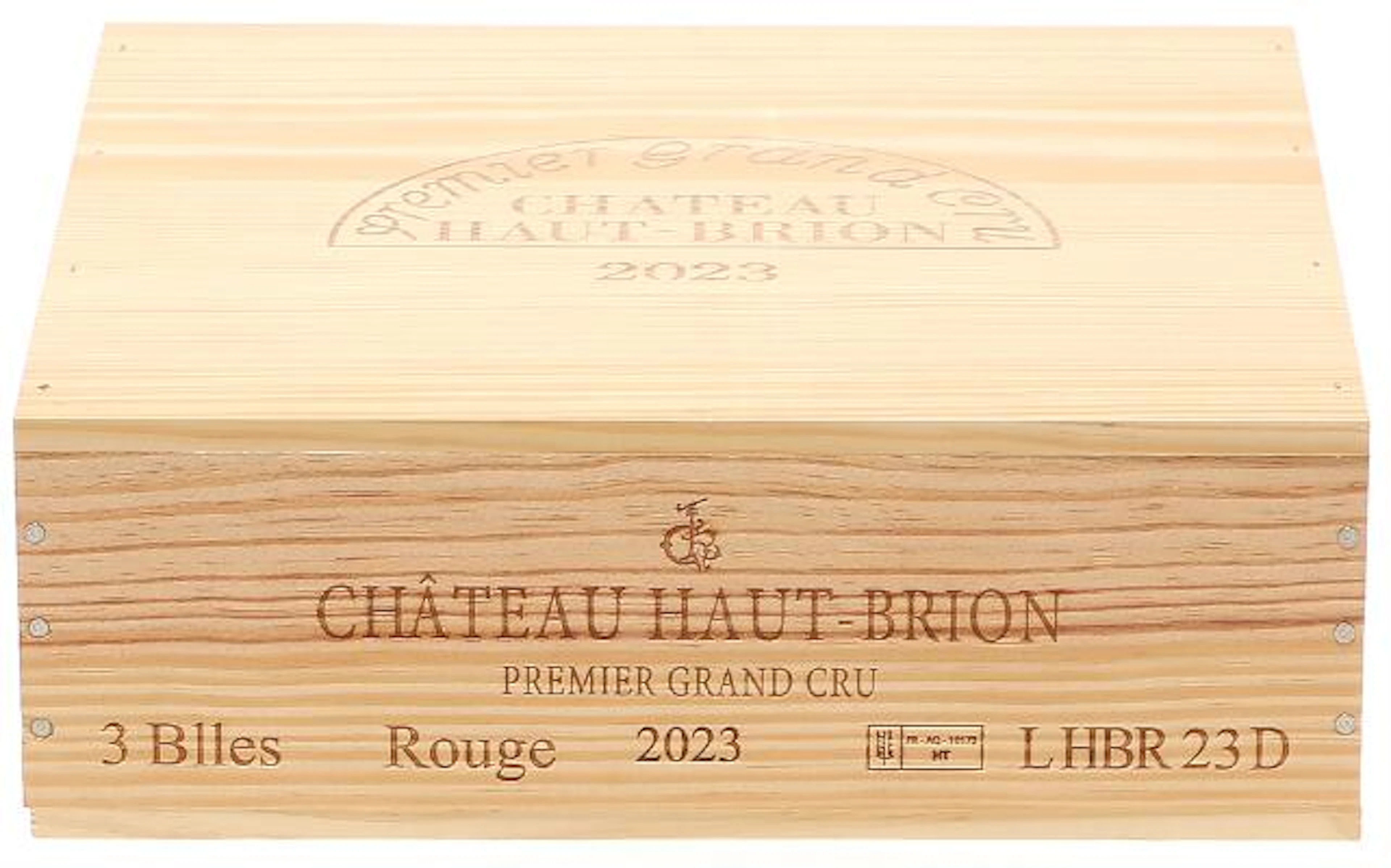 3 bts. Château Haut Brion, Pessac-Léognan. 1. Cru Classé 2023 Owc.