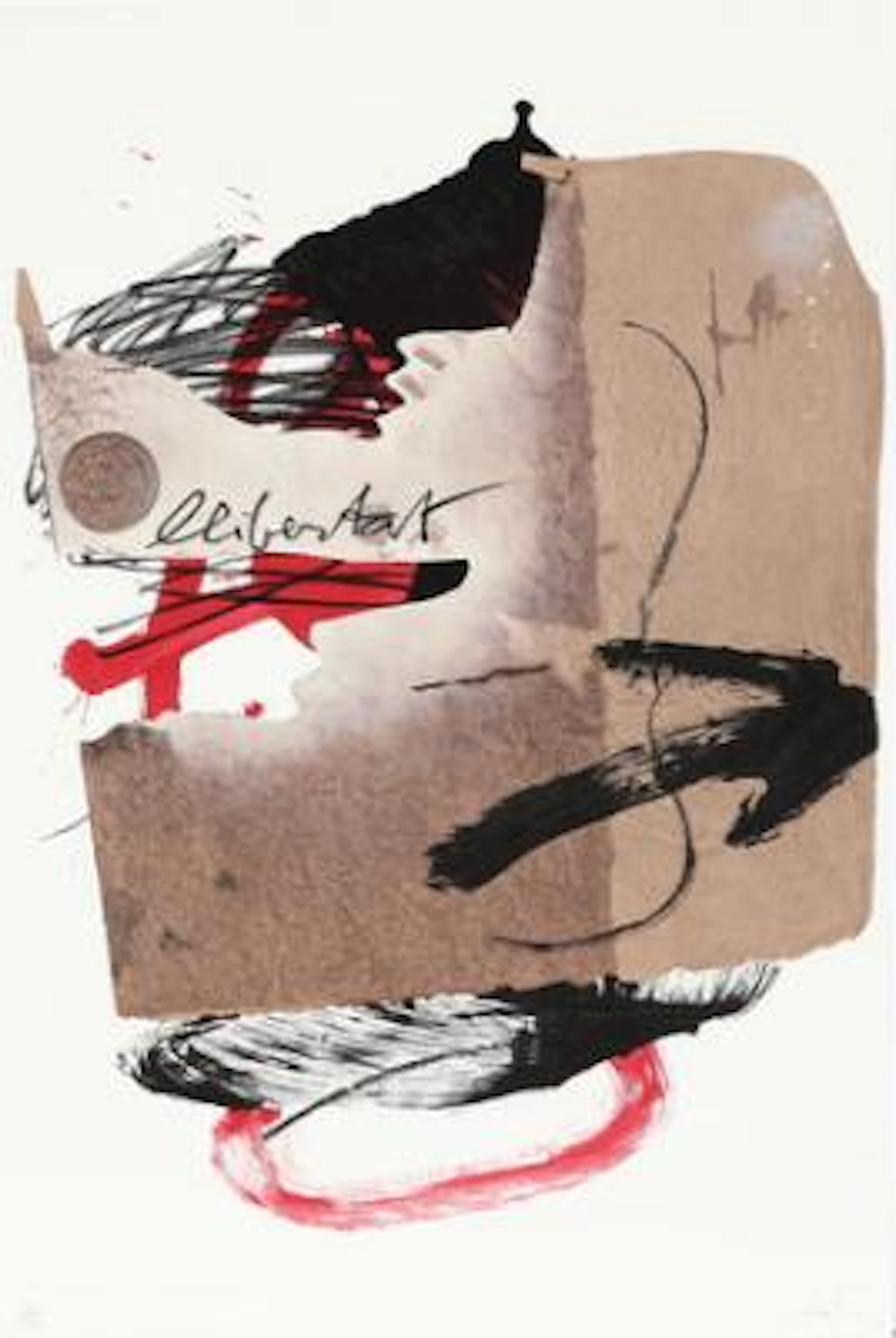 Antoni Tapies: "Arrow", 1988. Signed Tàpies, LXXXV/CCC. Lithograph