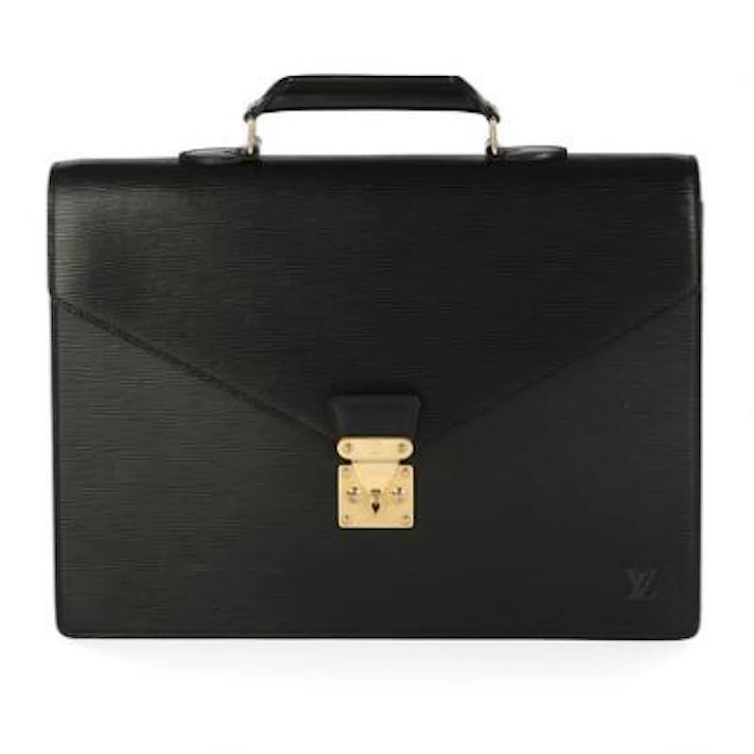 Louis Vuitton: A "Ambassador Briefcase" of black Epi leather with