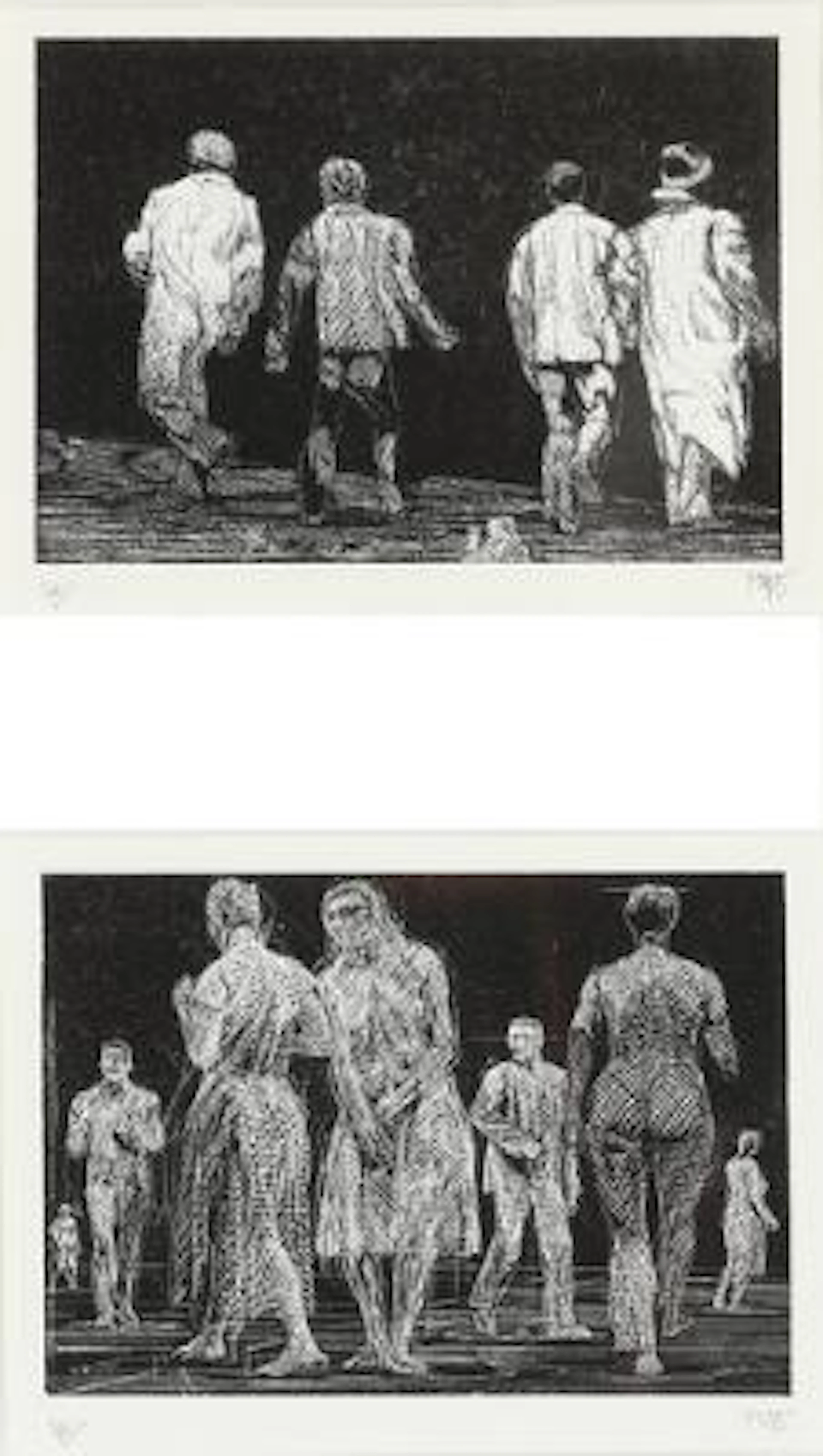 Palle Nielsen: Two compositions. Both signed PN 75, resp. opus 41