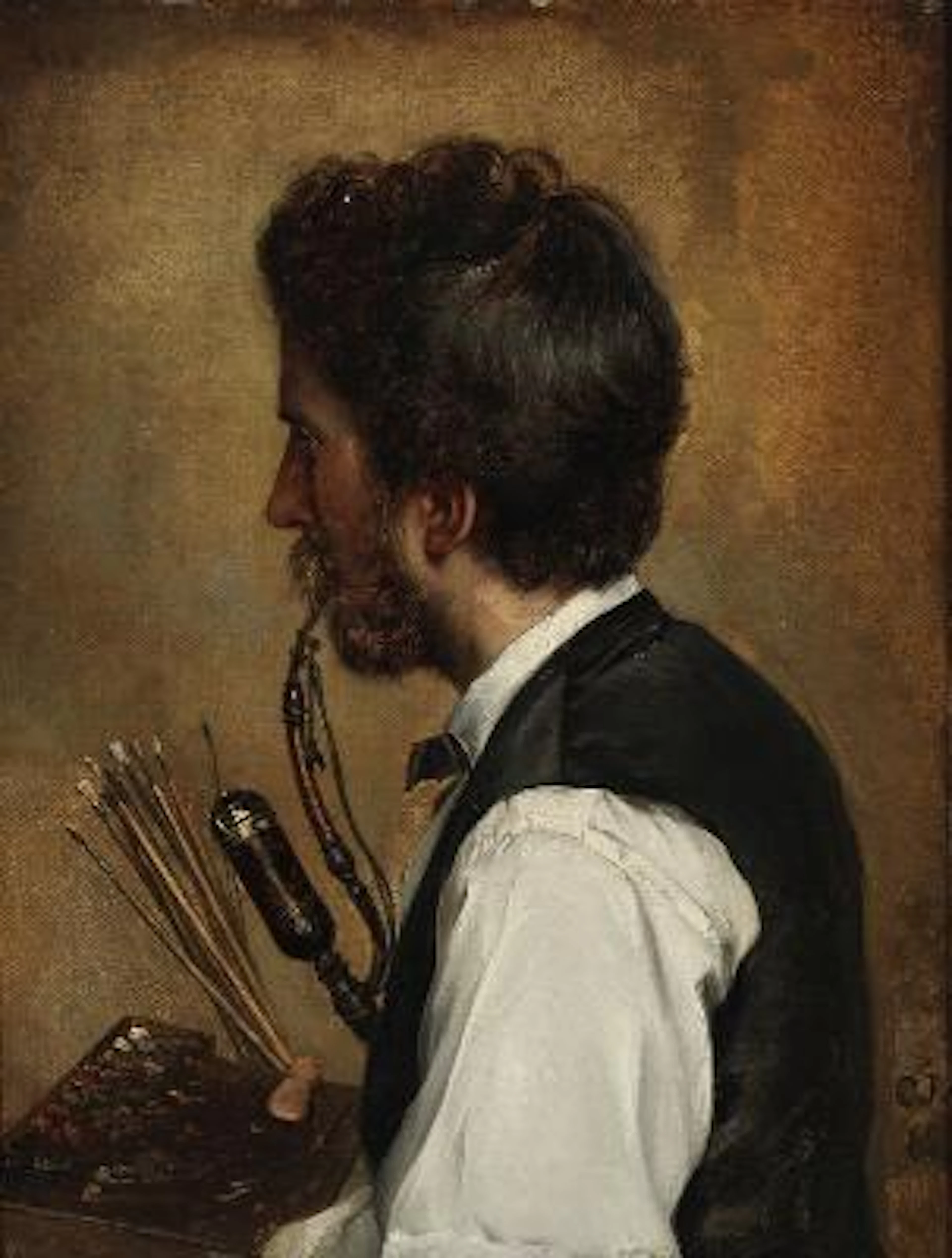 Hans Christian Jensen: Portrait of the painter Otto Bache (1839-1927).