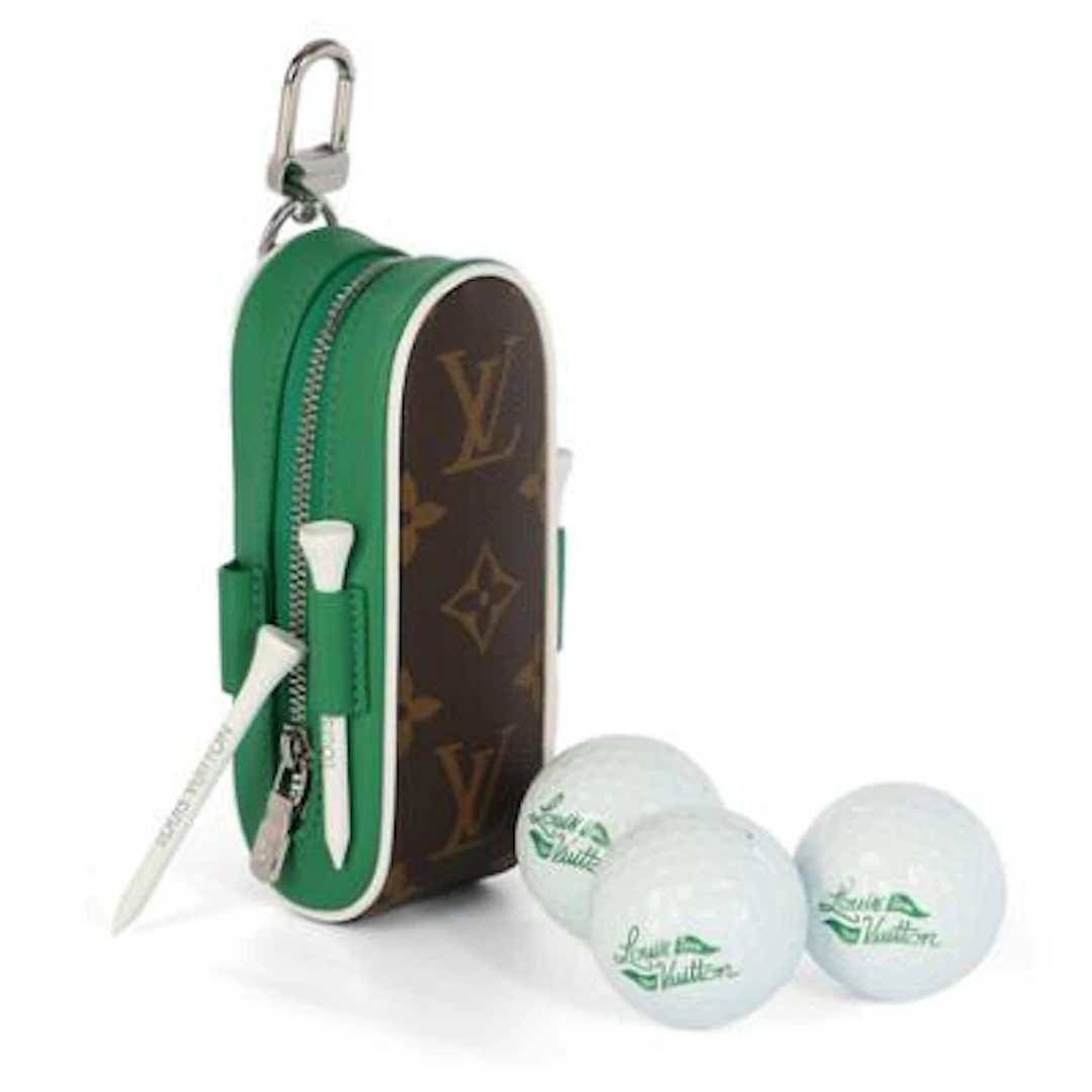 Louis Vuitton: "Andrews Golf Kit" of brown monogram canvas and white