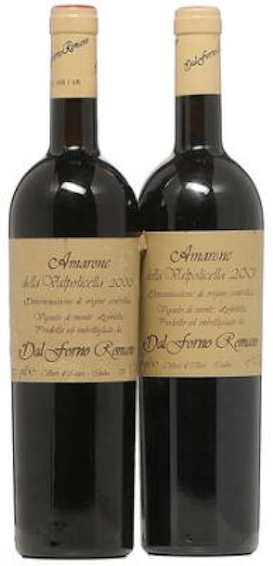 2 bts. Amarone della Valpolicella, Dal Forno Romano 2000 A-A/B (bn).