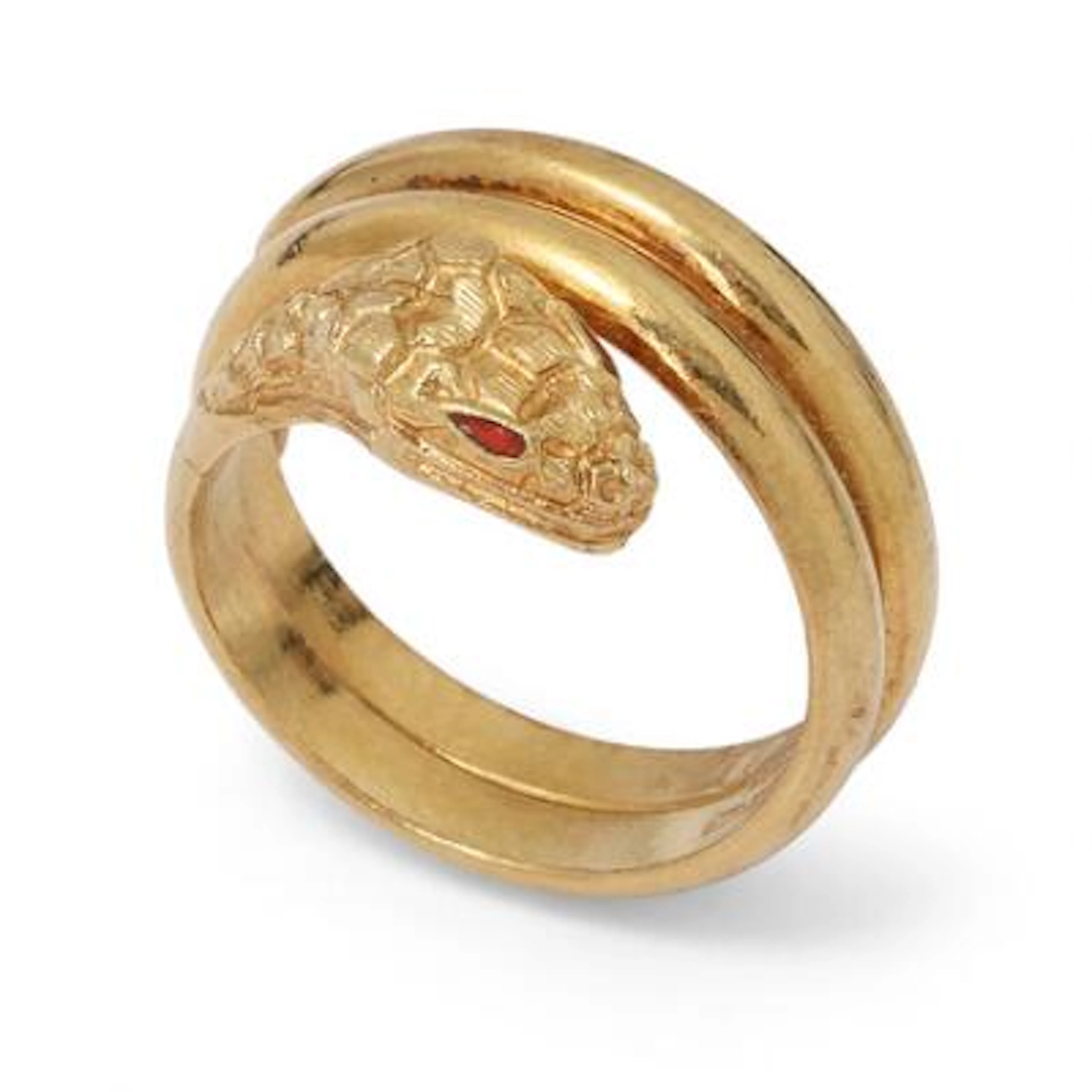 A ring of 18k gold in the shape of a snake. Weight app. 9.8 g. W.