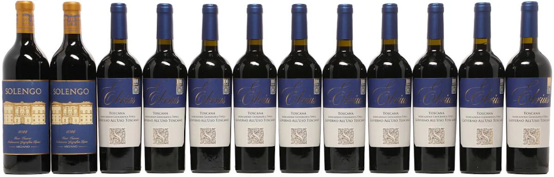 2 bts. Solengo, Tenuta di Argiano 2022 A (hf/in). etc. Total 12 bts.