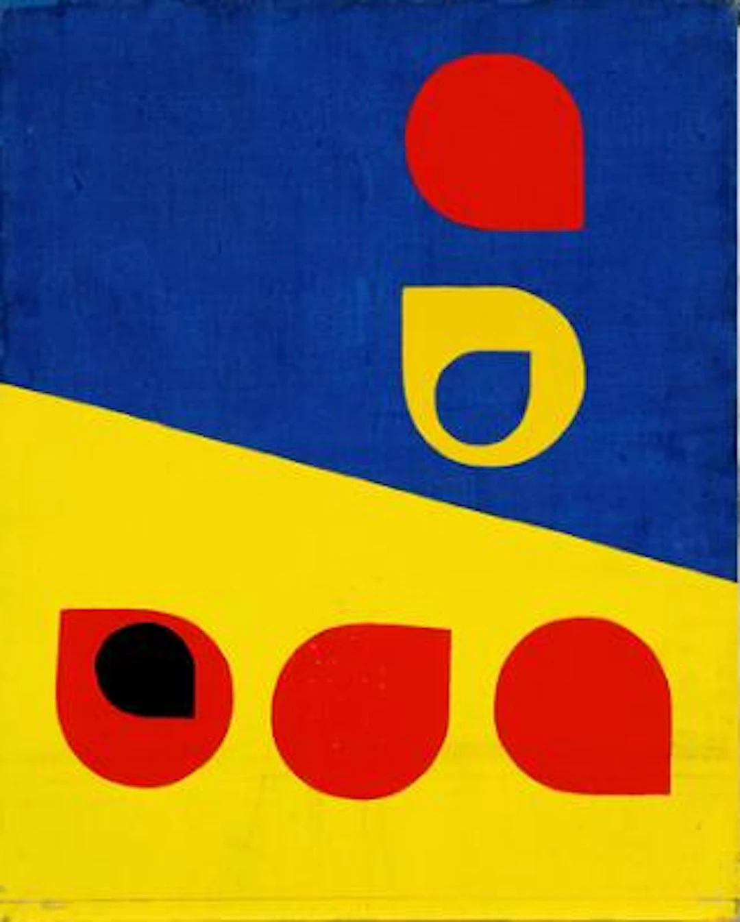 Ib Geertsen: "Deling med farver", 2000. Signed, titled and dated on