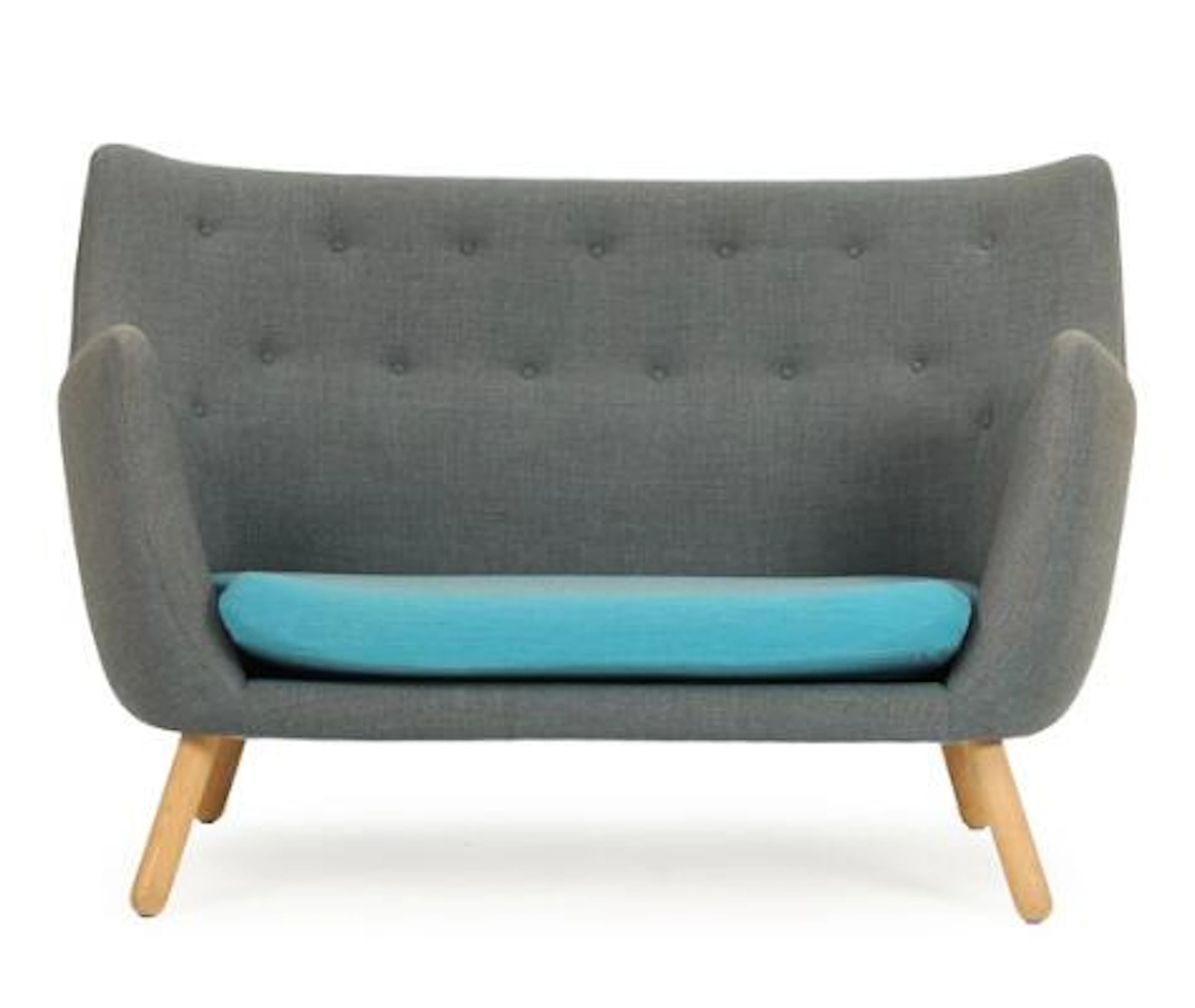 Finn Juhl: "The Poet". Two seater sofa with oak legs, upholstered