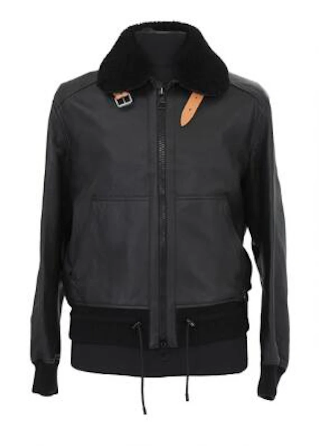 Louis Vuitton: An "Aviator" black mens jacket of deer skin with a