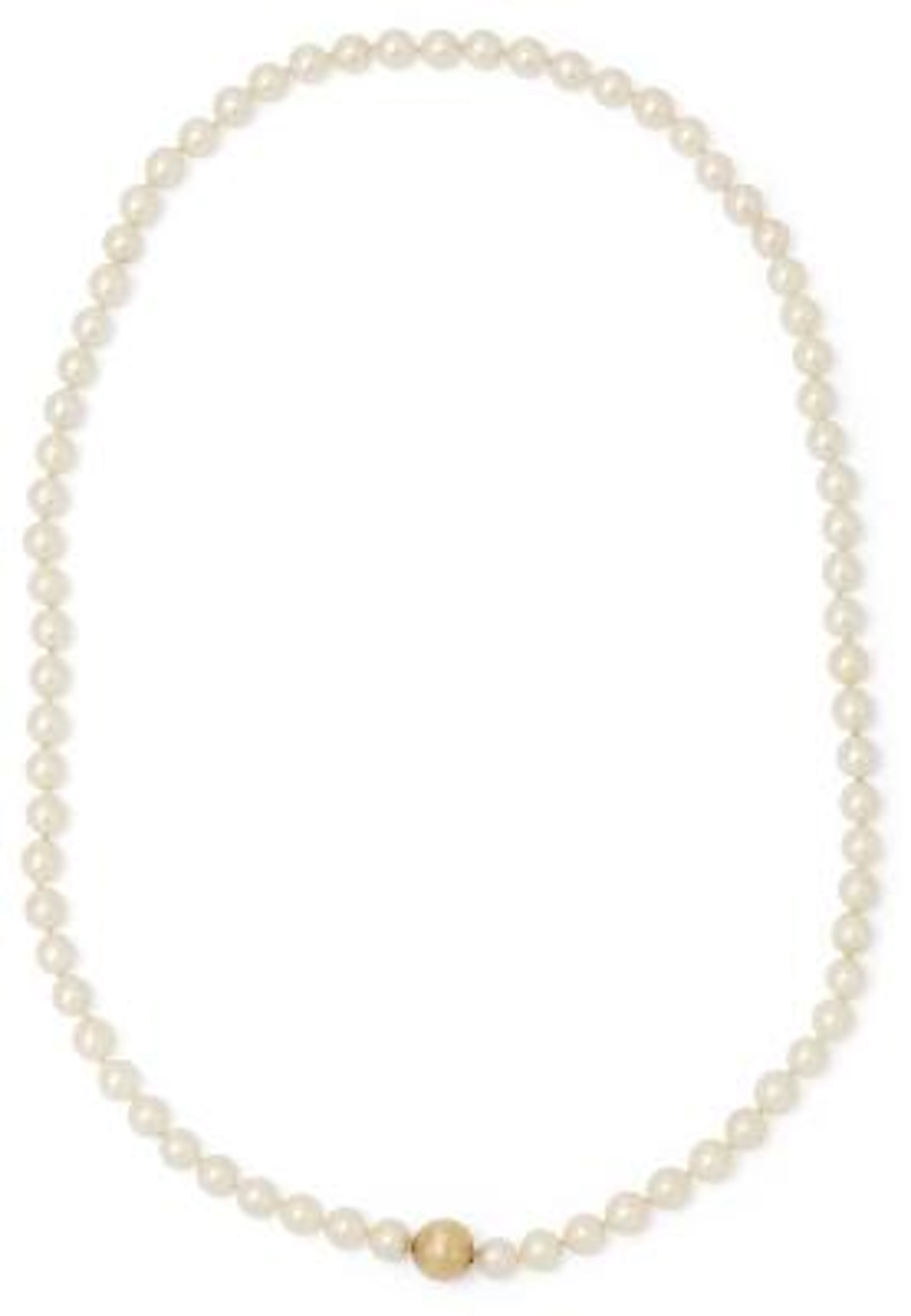 Ole Lynggaard: A ball clasp of 14k gold with a pearl necklace. Clasp